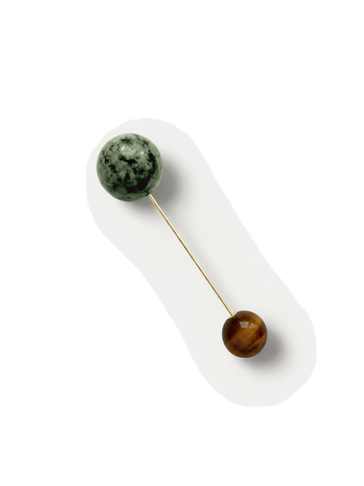 Turquoise and Tiger’s Eye Pin Brooch
