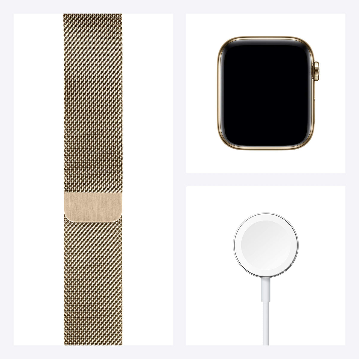 Apple Watch Series 6 (GPS + Cellular, 44mm) - Gold Stainless Steel Case with Gold Milanese Loop - M07P3LL/A