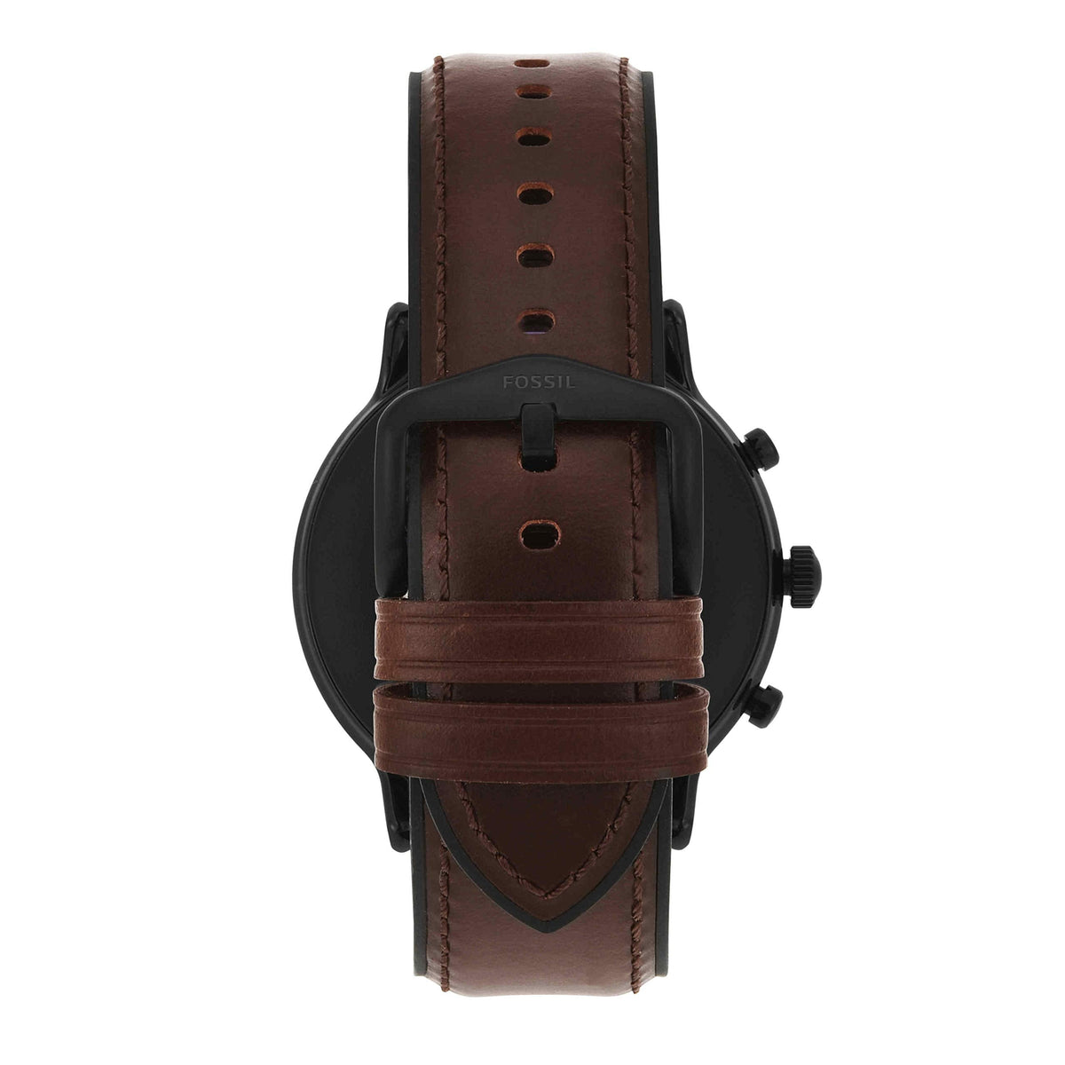 Fossil - Gen 5 Smartwatch 44mm Stainless Steel - Black with Brown Leather Band - FTW4026