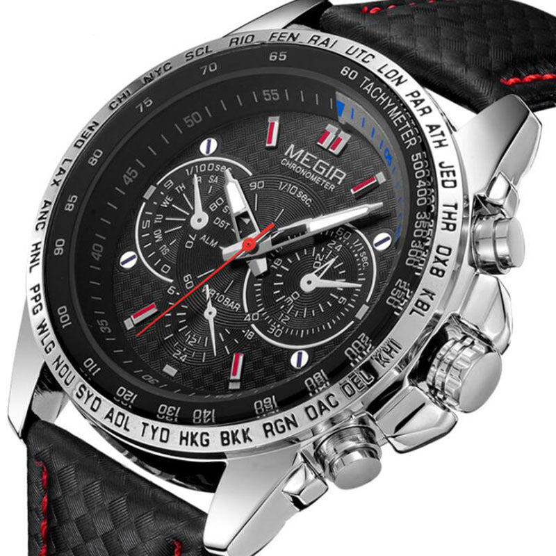 3ATM Waterproof Luxury Men's Leather Strap Quartz Watch
