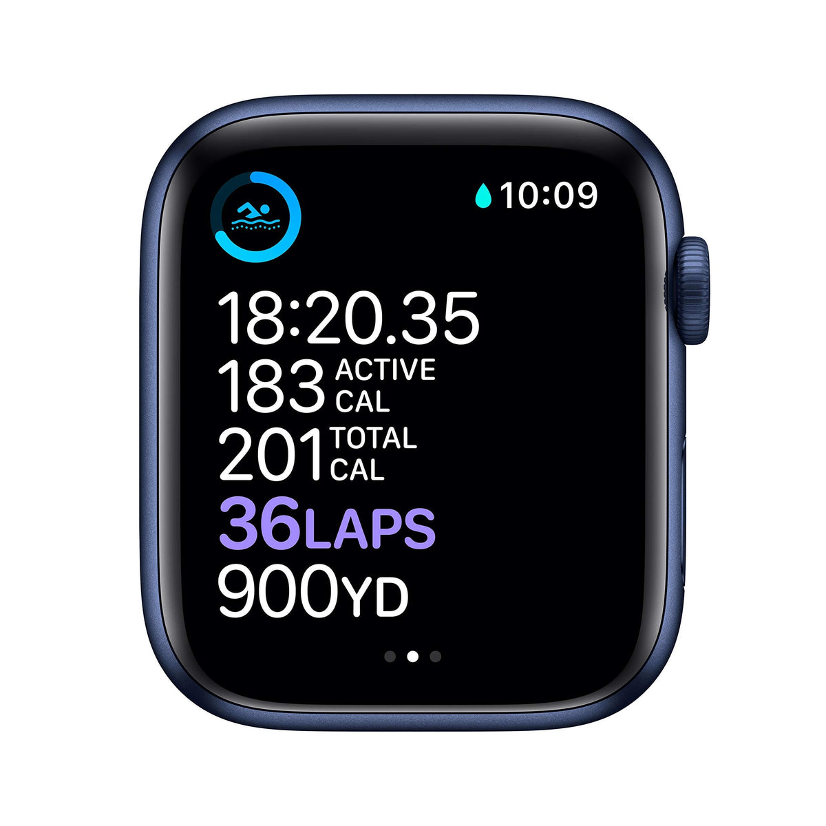 Apple Watch Series 6 GPS 44mm Blue Aluminum Case with Deep Navy Sport Band Blue - M00J3LL/A