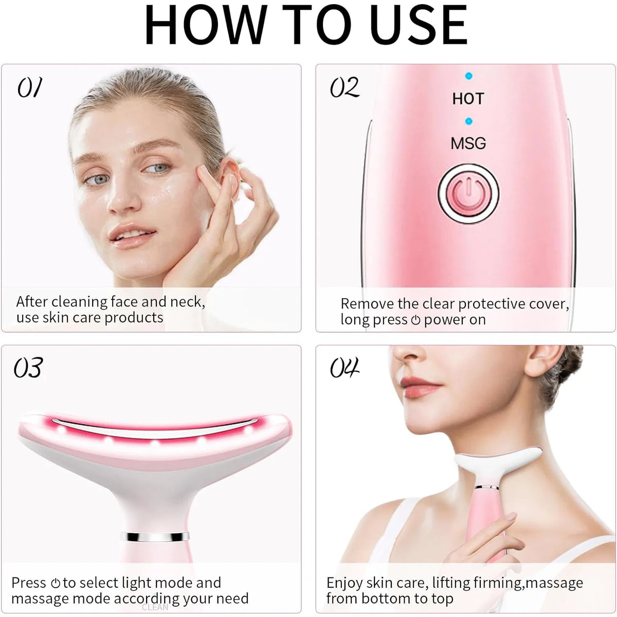 3-in-1 Neck & Face Massager Thermal, Vibration & Skin Care Tool