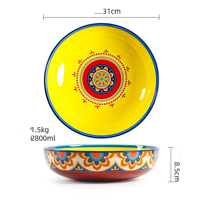 Hand-Painted Ceramic Salad Pots & Bowls