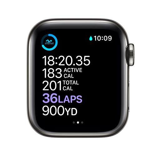 Apple Watch Series 6 40mm GPS+Cellular - Graphite Stainless Steel with Black Sport Band - M02Y3LL/A