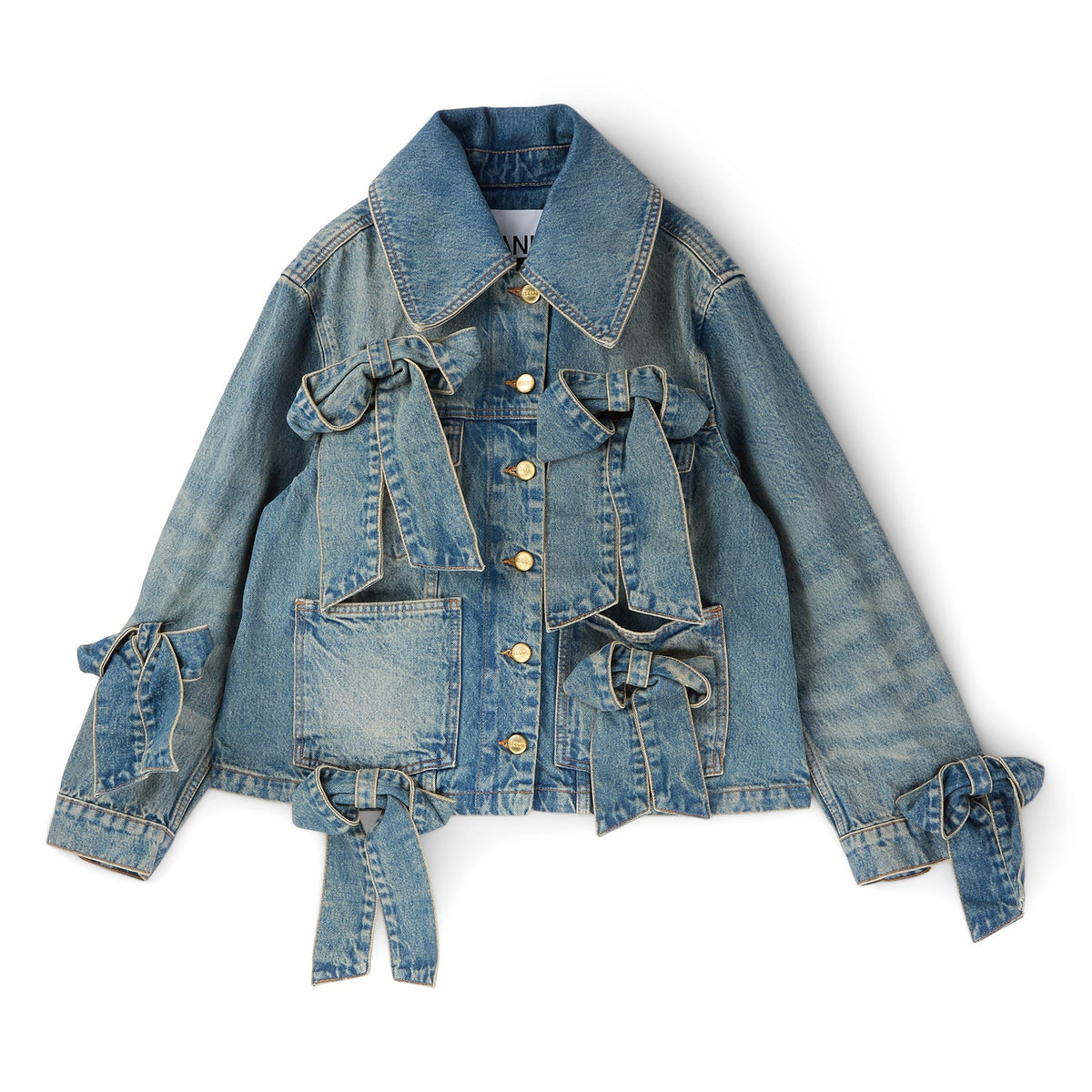 GANNI Tint Rigid Denim Jacket (Mid Blue Vintage)