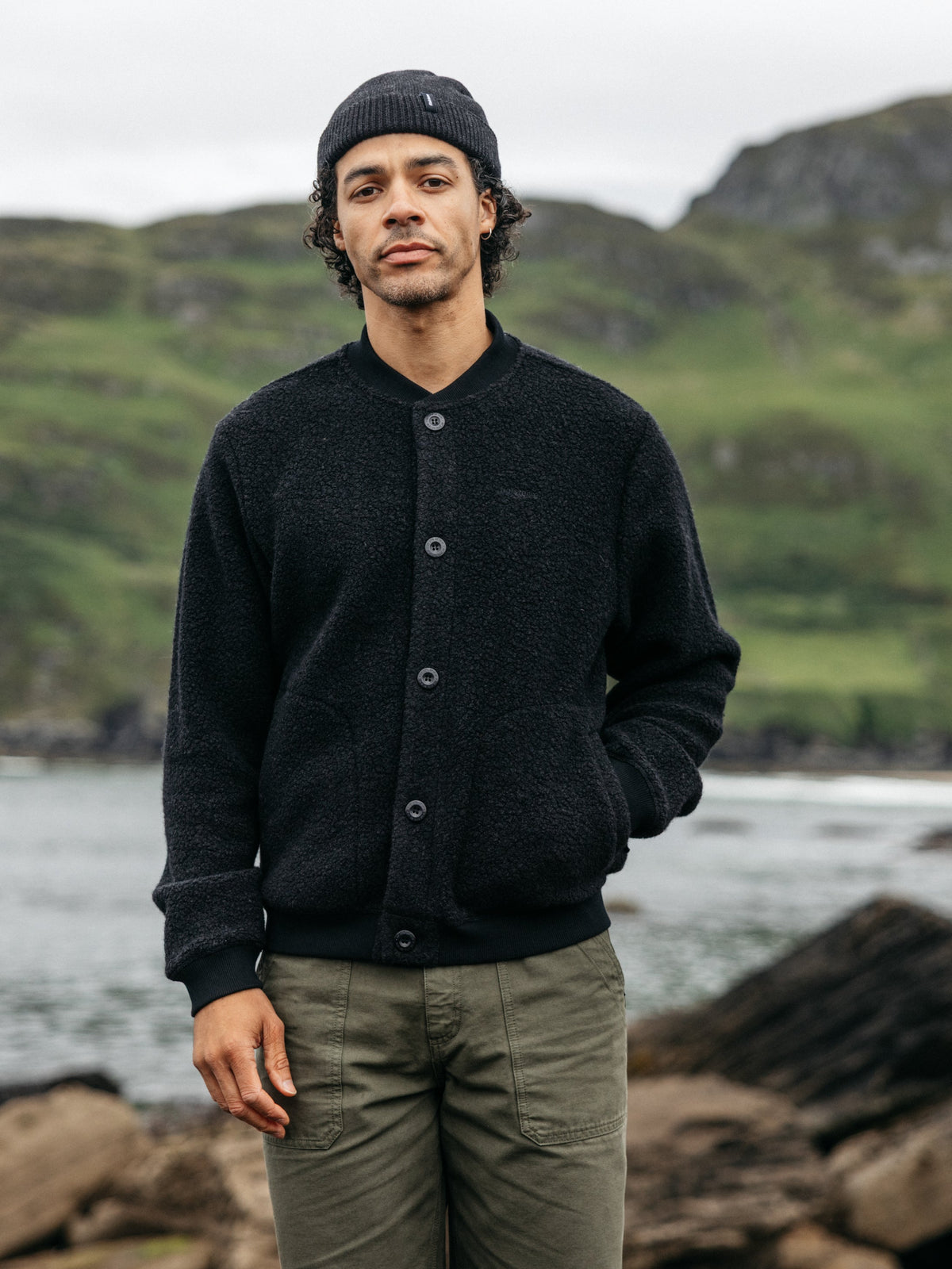 Men's Portell Wool Fleece Bomber Jacket