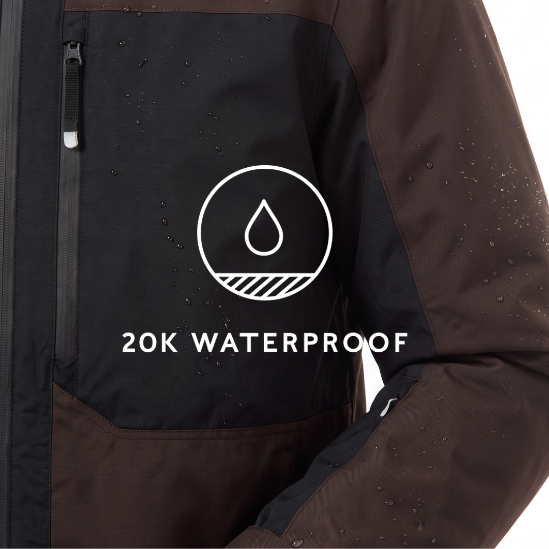 Avoriaz Mens Performance Waterproof Insulated Ski Jacket - Chocolate Brown