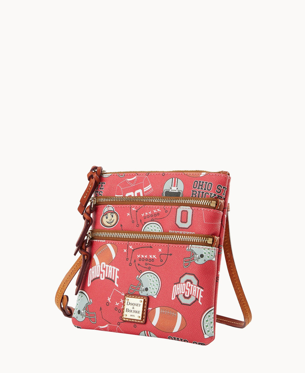 Collegiate Ohio State University Triple Zip Crossbody