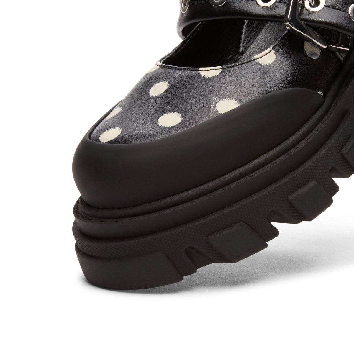GANNI Cleated Ballerina Printed Pelinova (Black)