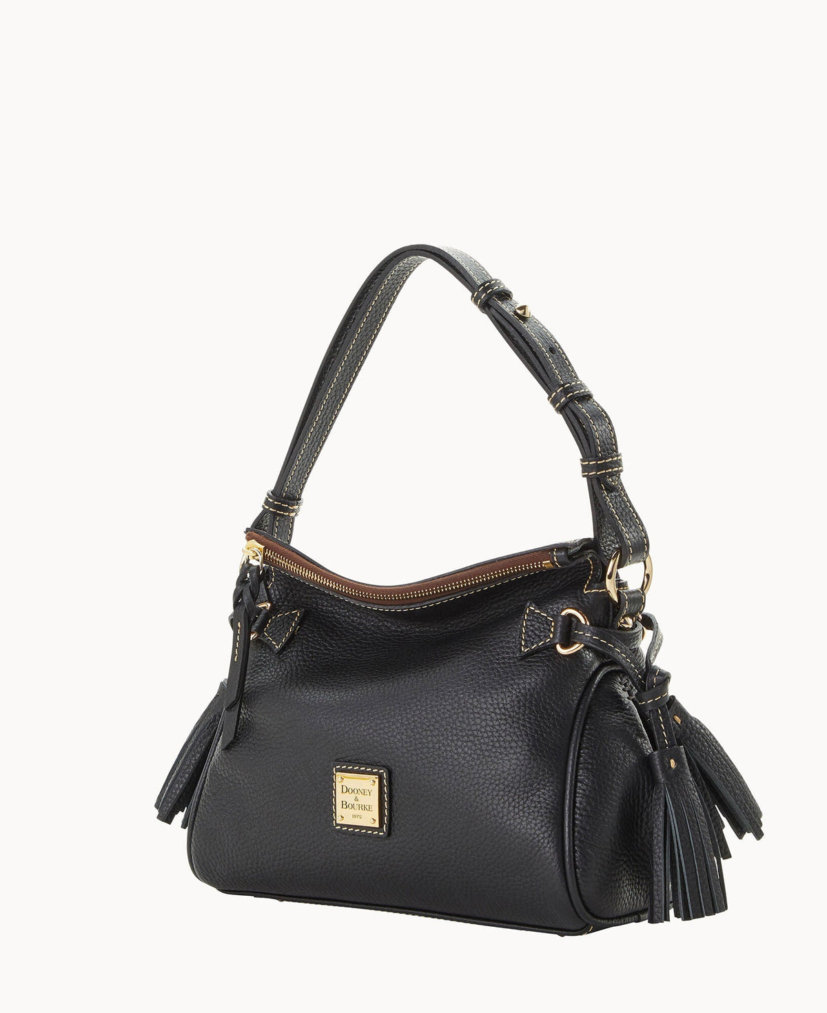 Pebble Grain Tassel Shoulder Bag