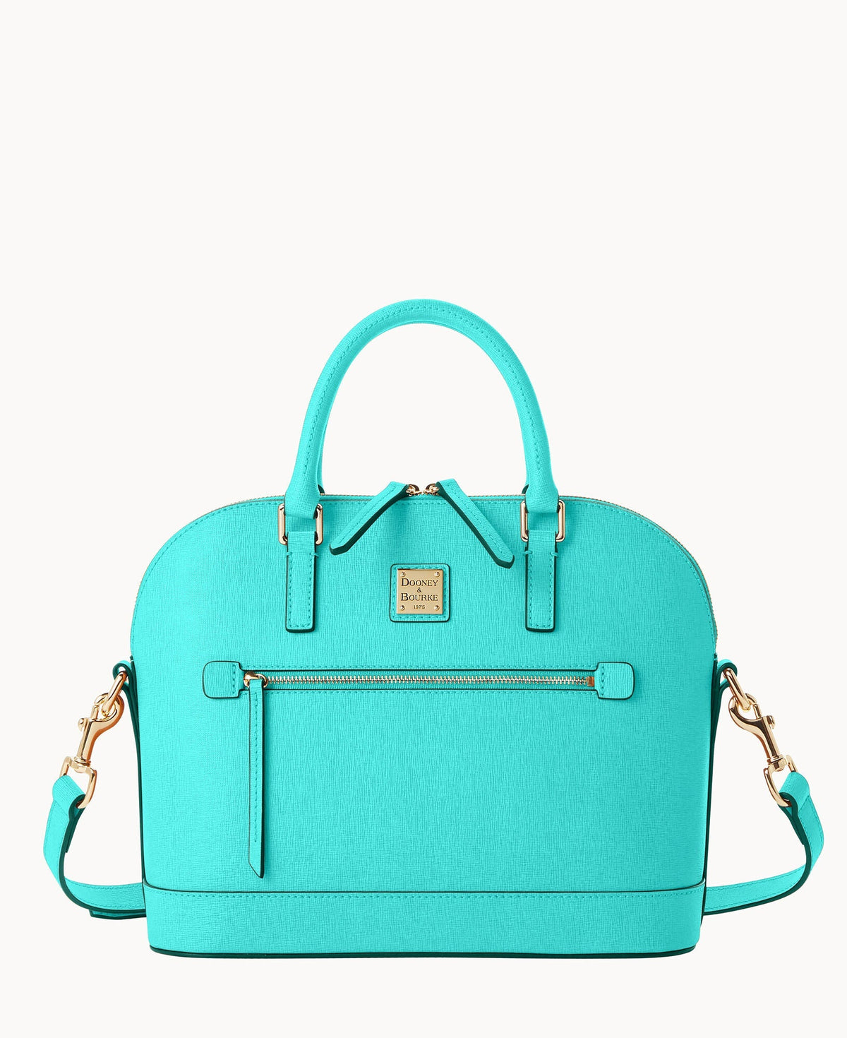 Saffiano Domed Zip Satchel