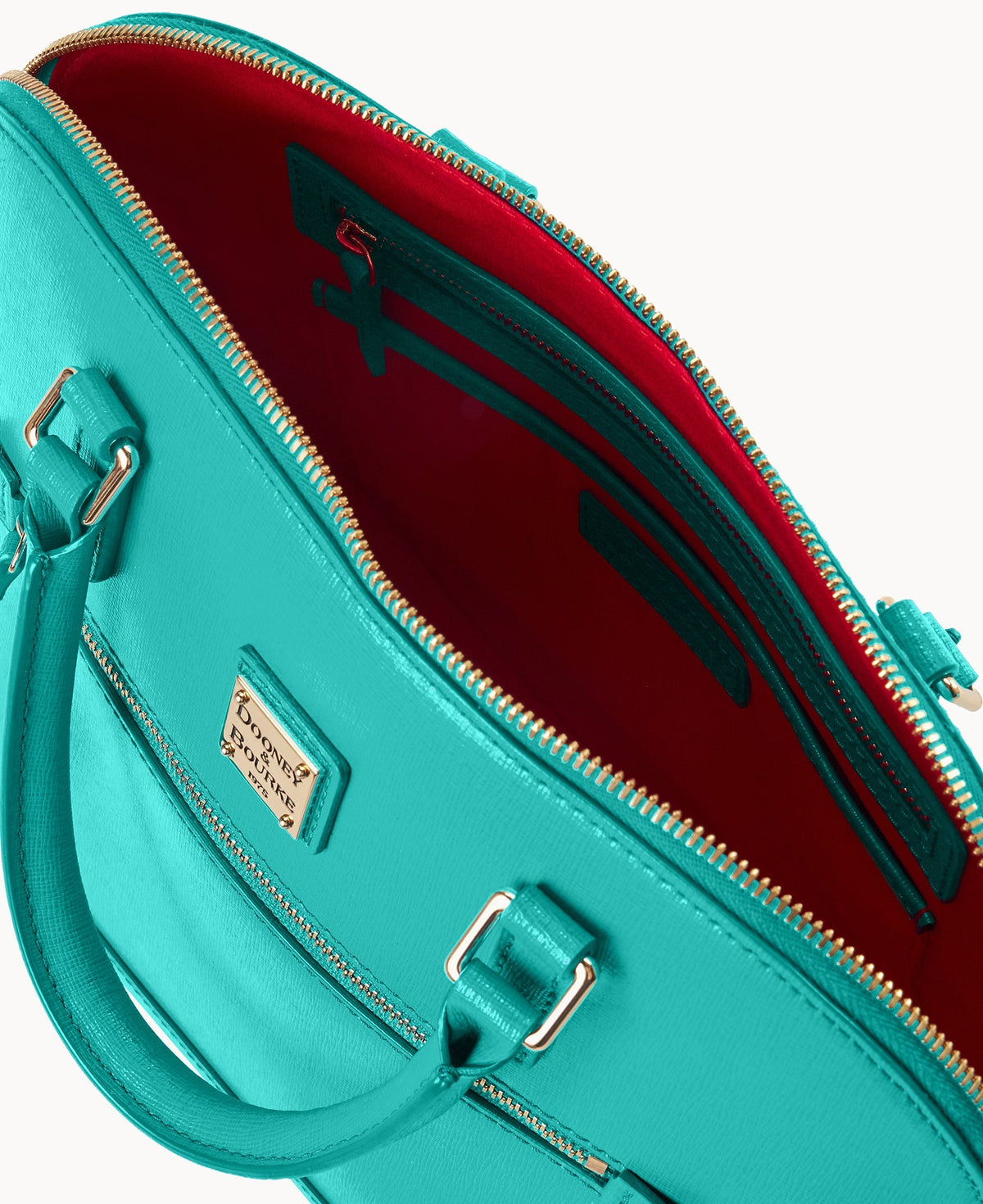 Saffiano Domed Zip Satchel