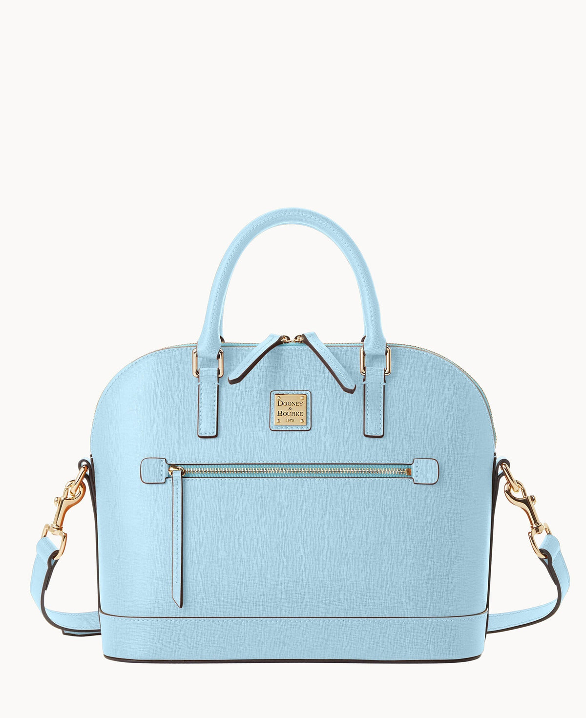 Saffiano Domed Zip Satchel