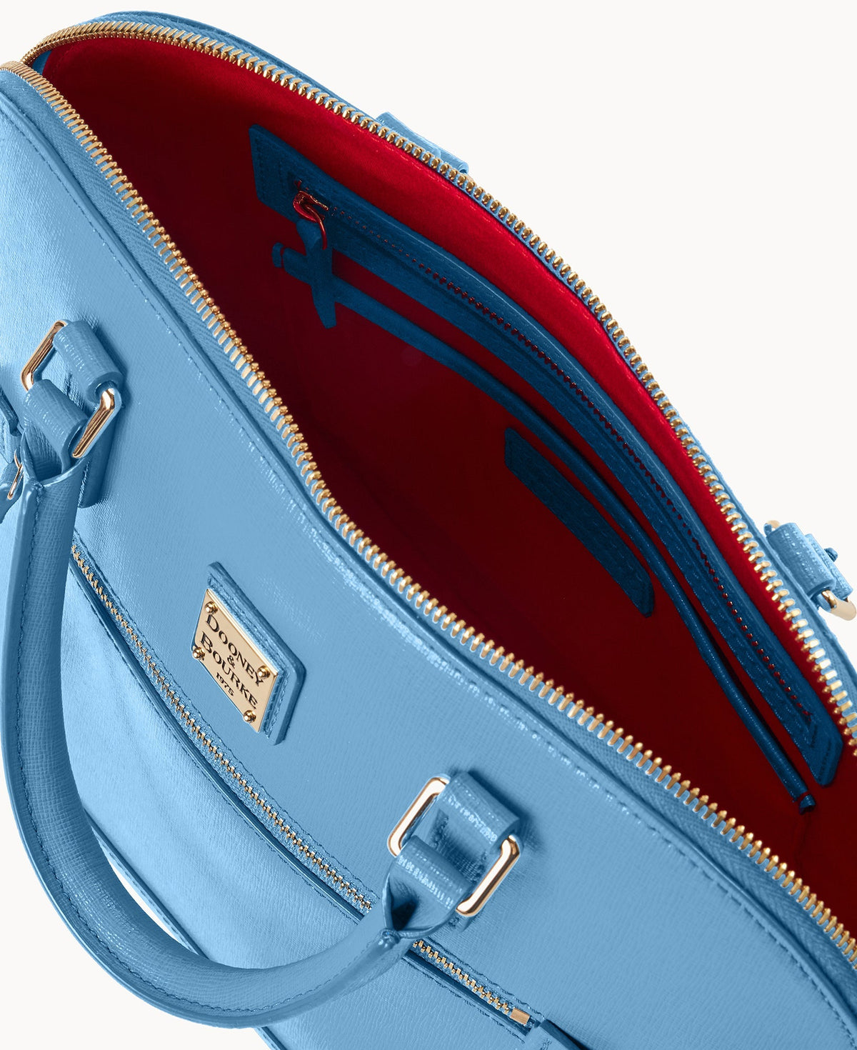 Saffiano Domed Zip Satchel
