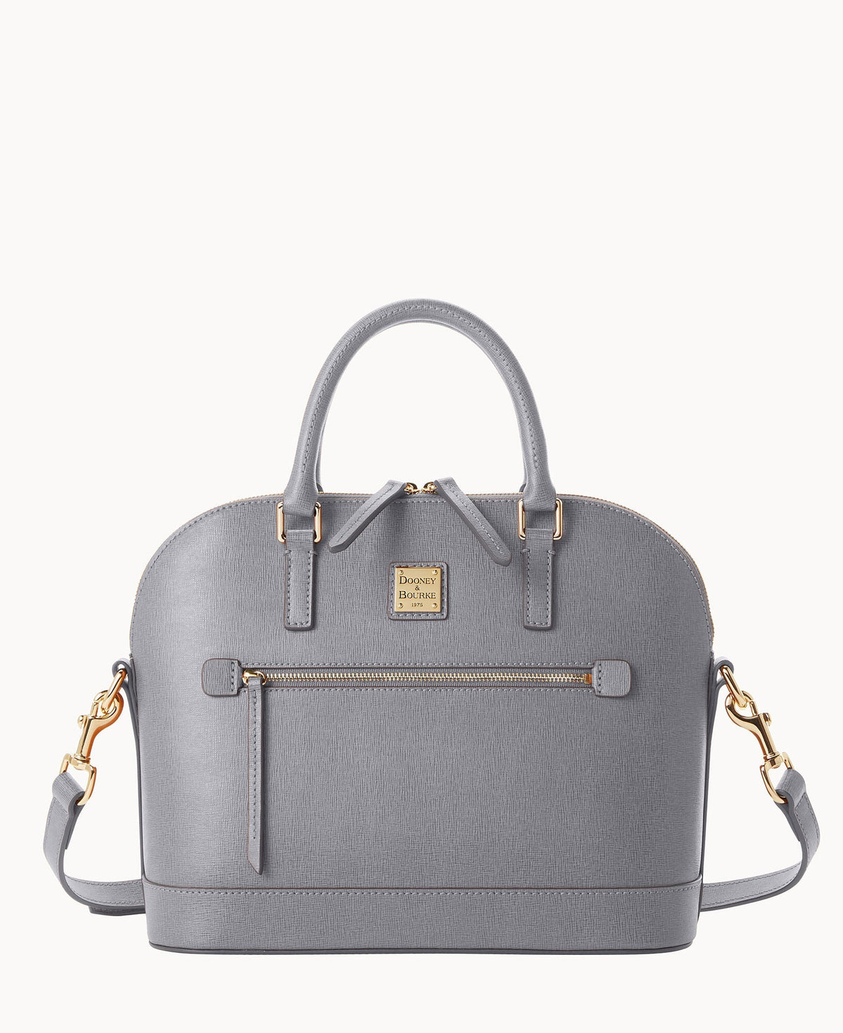 Saffiano Domed Zip Satchel