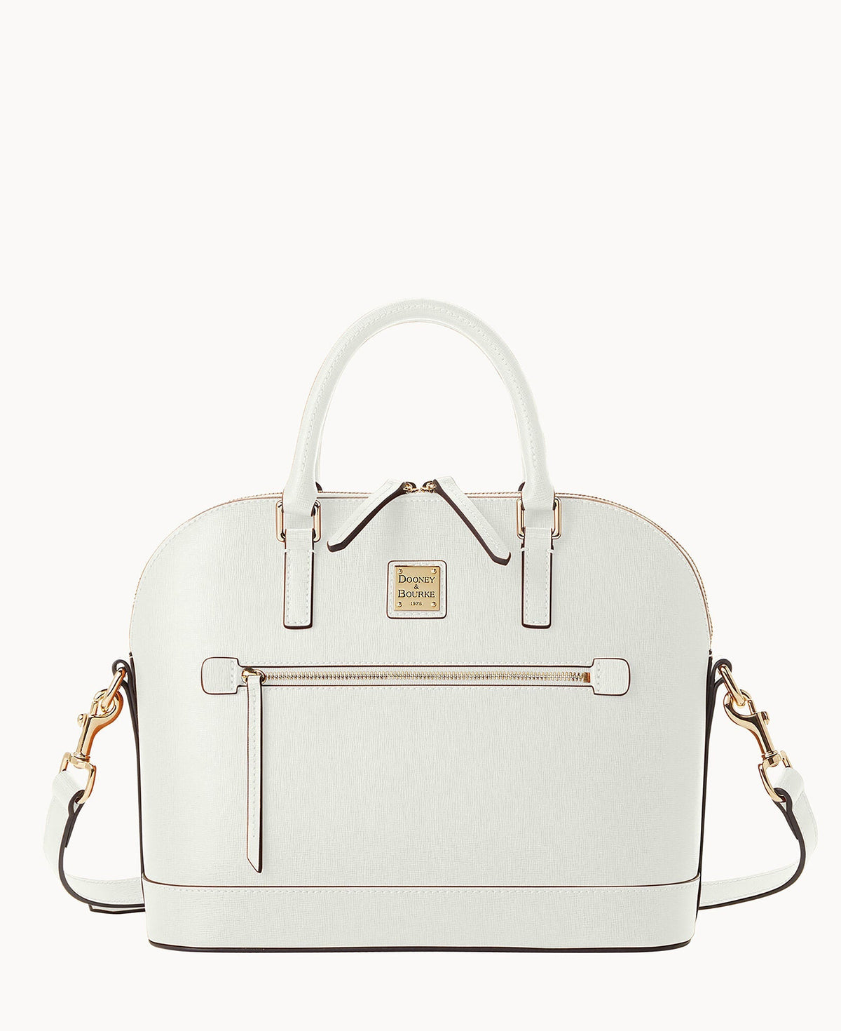 Saffiano Domed Zip Satchel