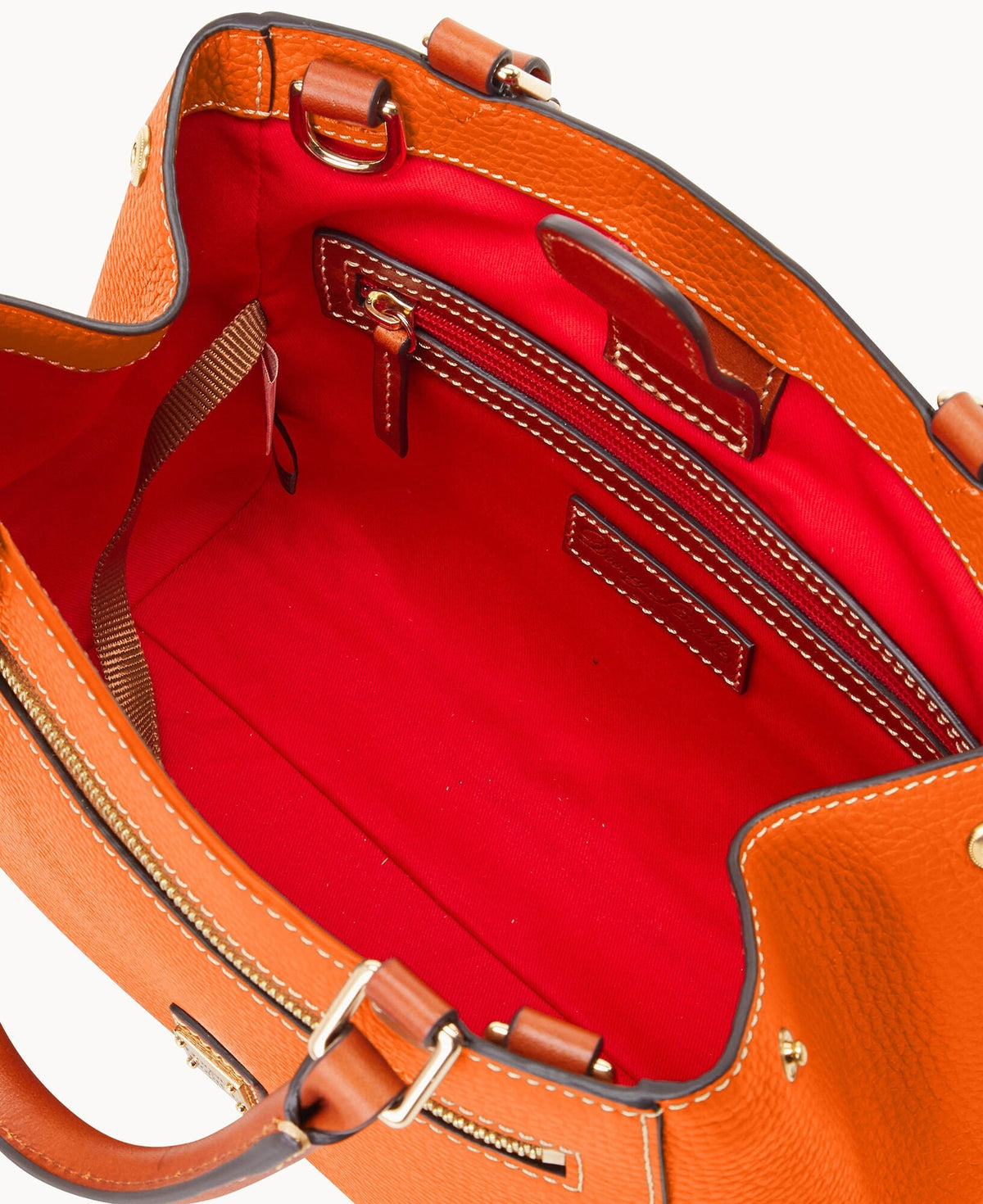 Pebble Grain Small Zip Satchel