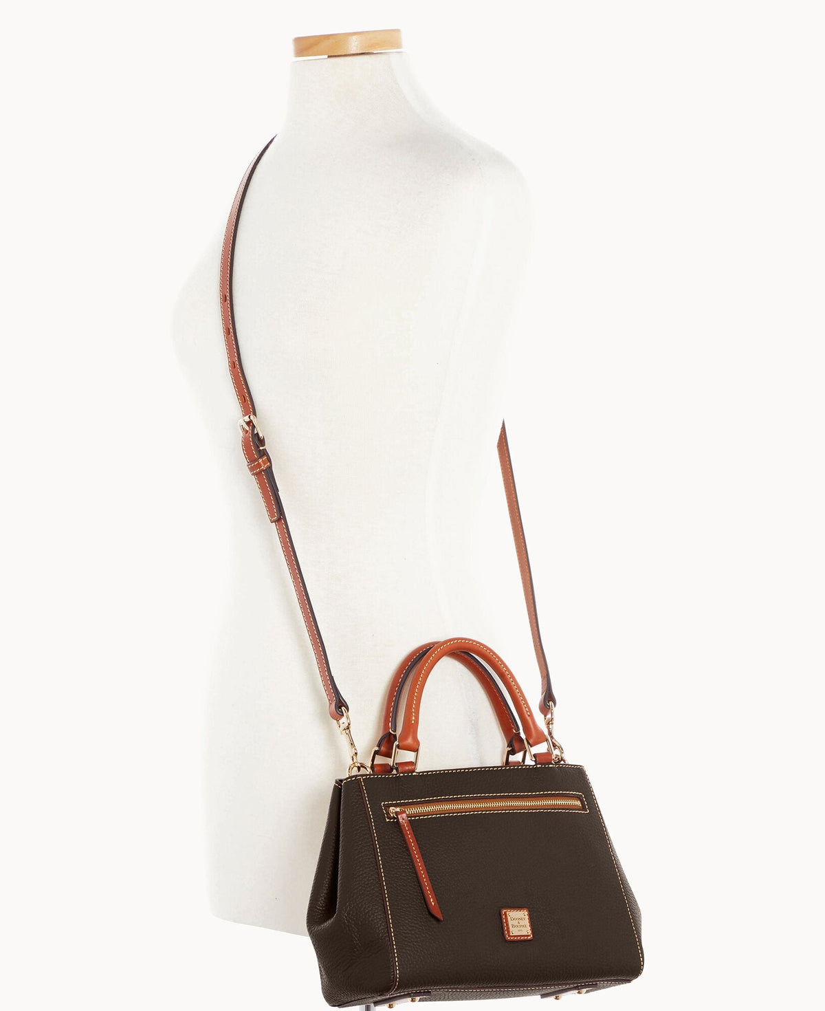 Pebble Grain Small Zip Satchel