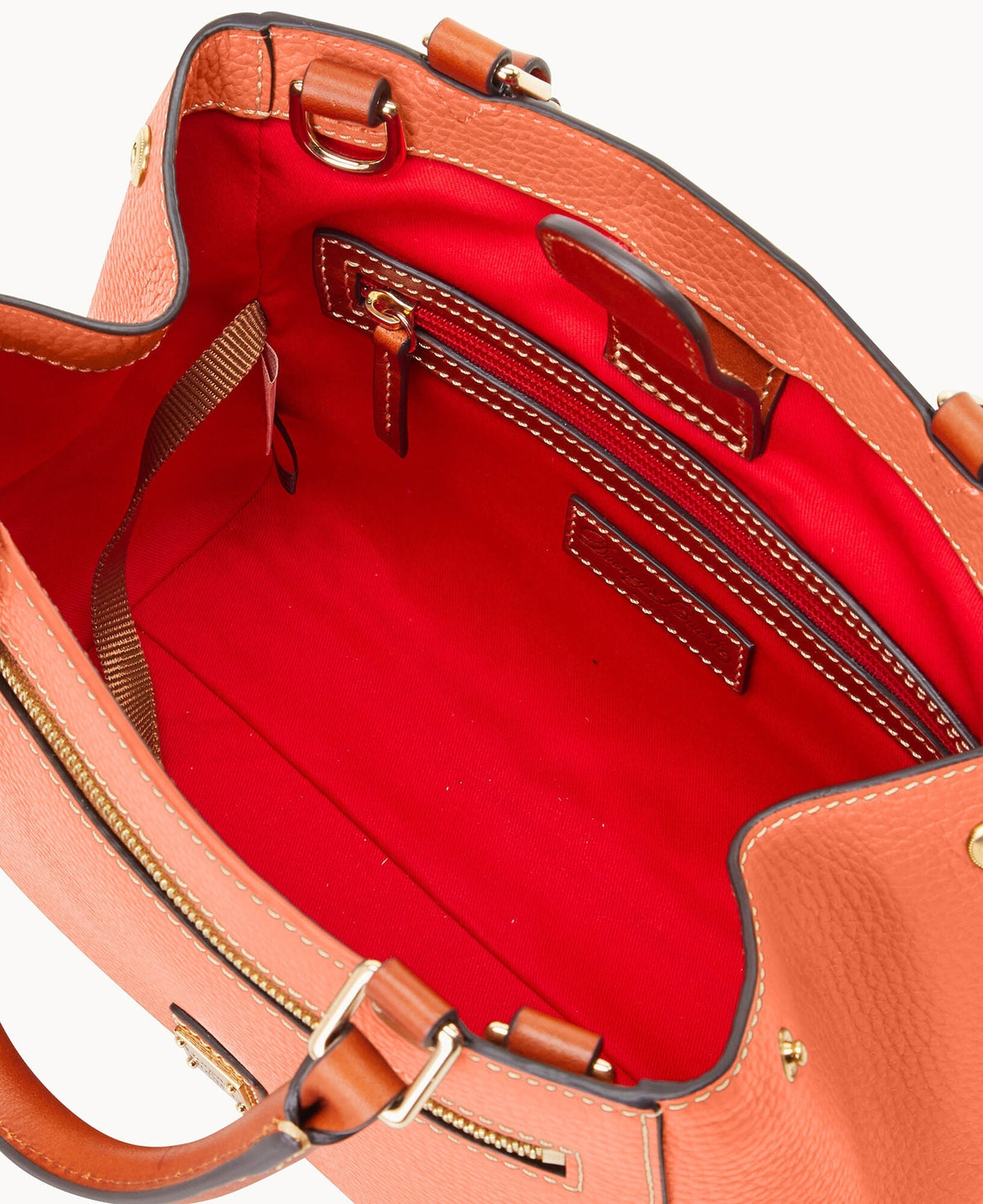 Pebble Grain Small Zip Satchel