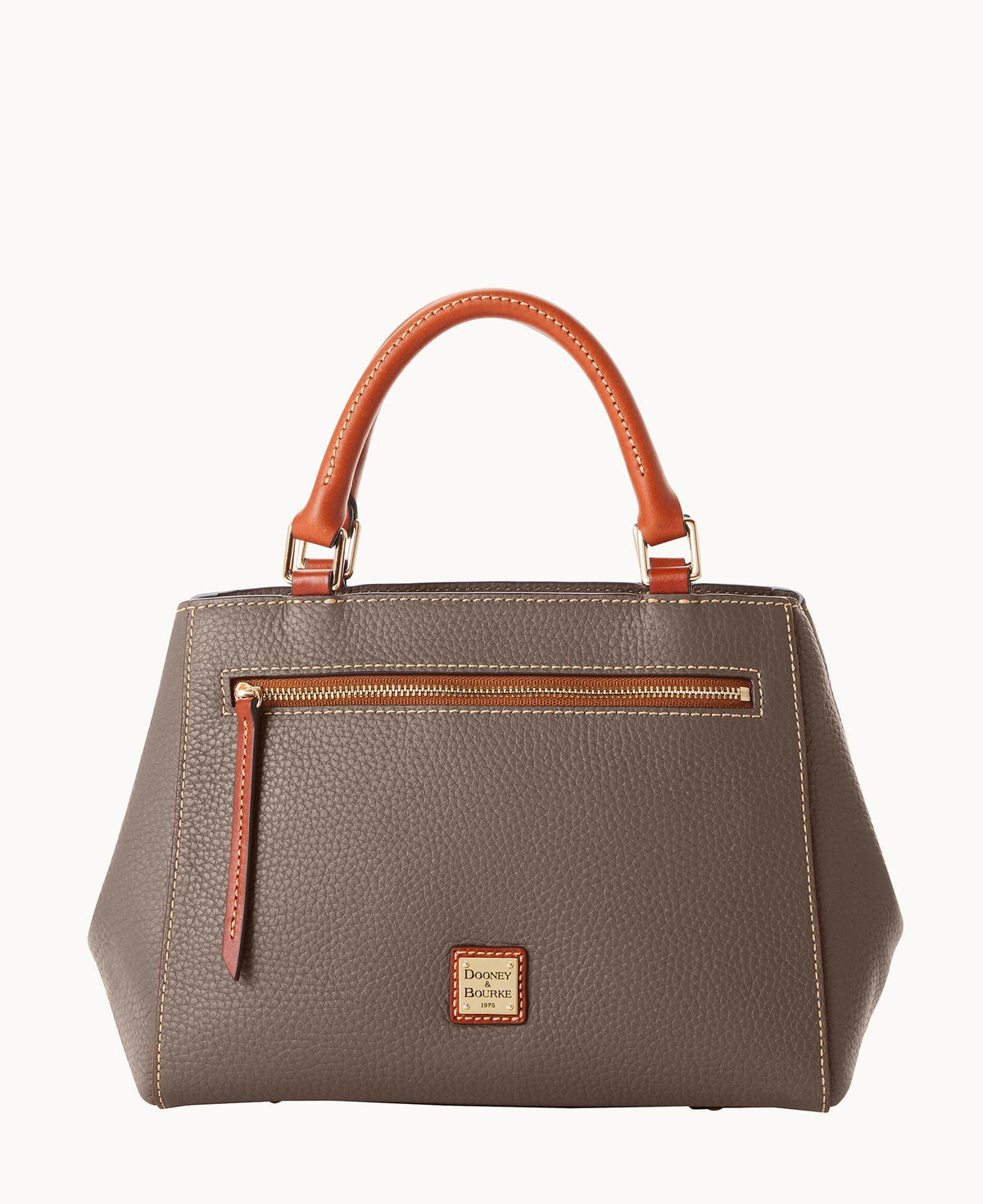 Pebble Grain Small Zip Satchel