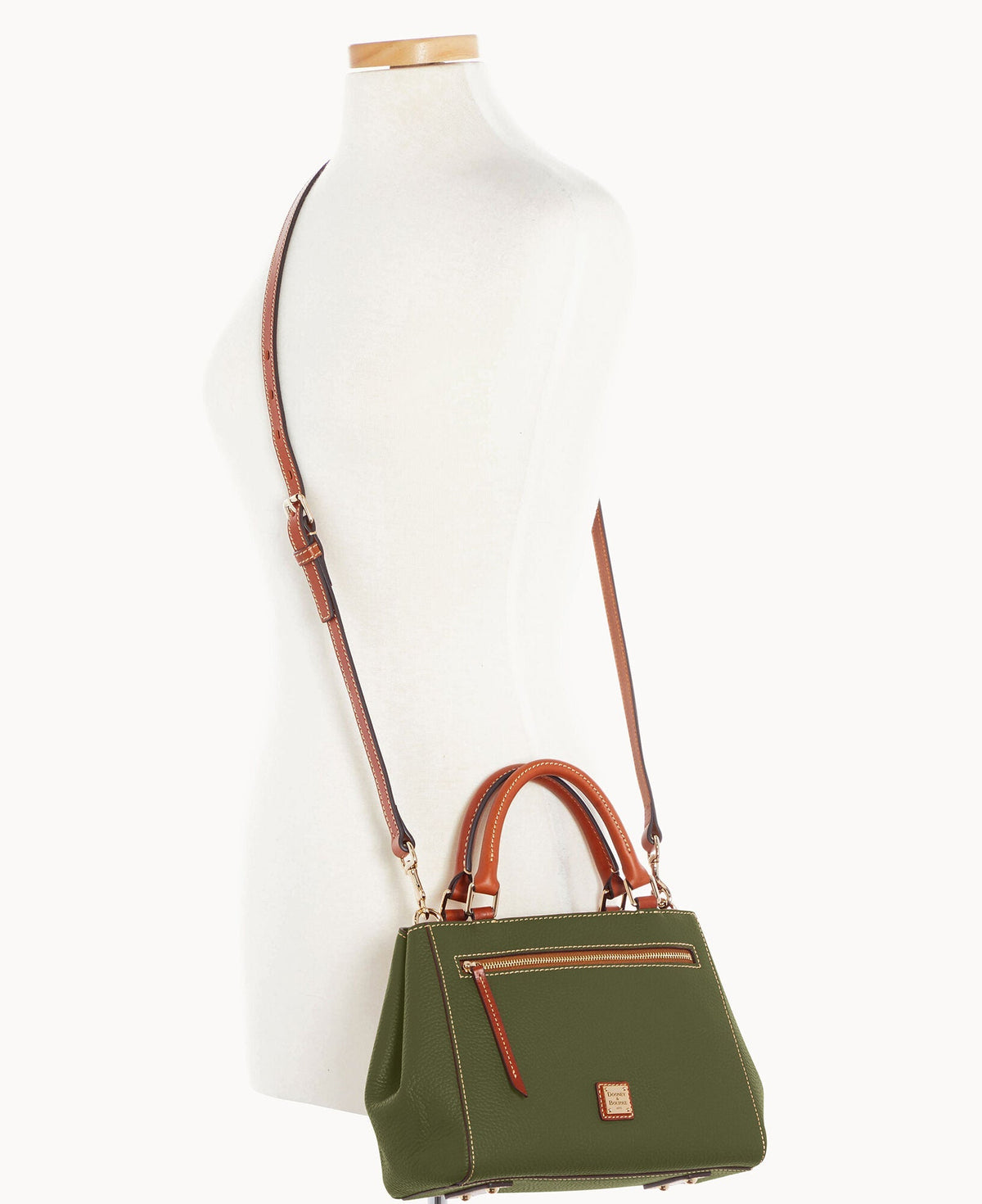 Pebble Grain Small Zip Satchel