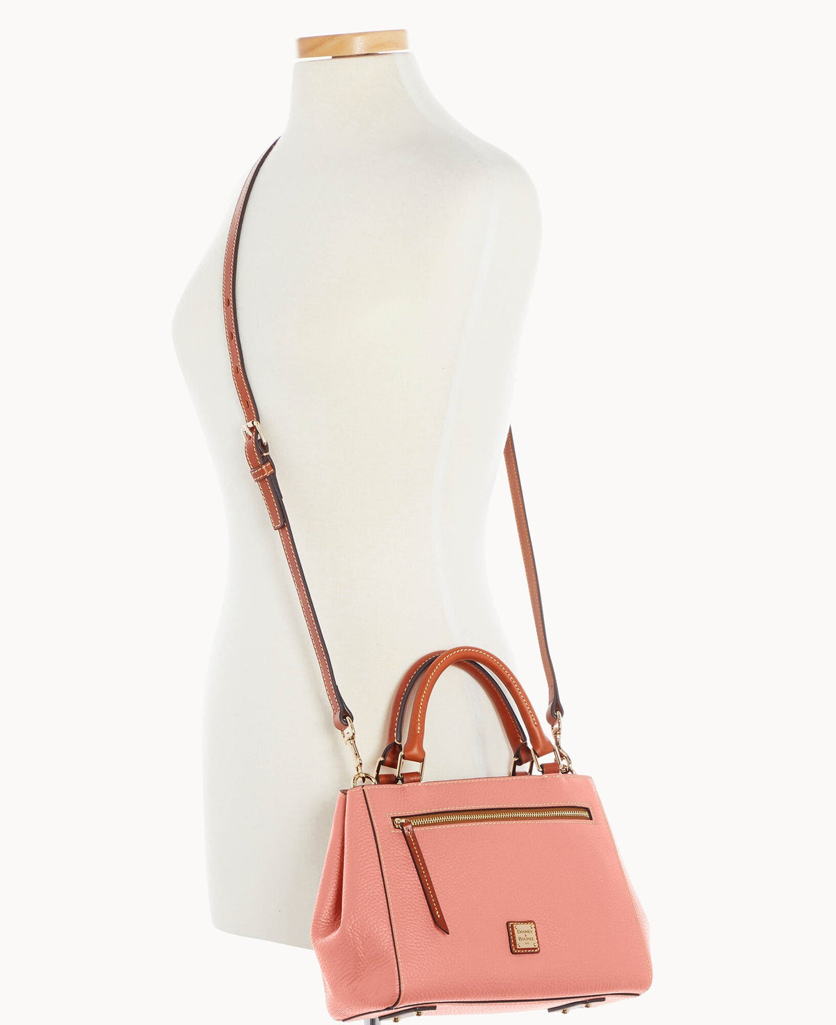 Pebble Grain Small Zip Satchel
