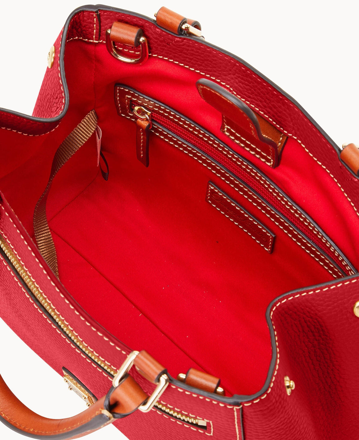 Pebble Grain Small Zip Satchel