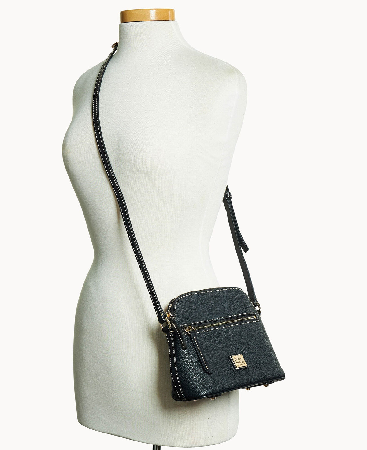 Pebble Grain Domed Crossbody