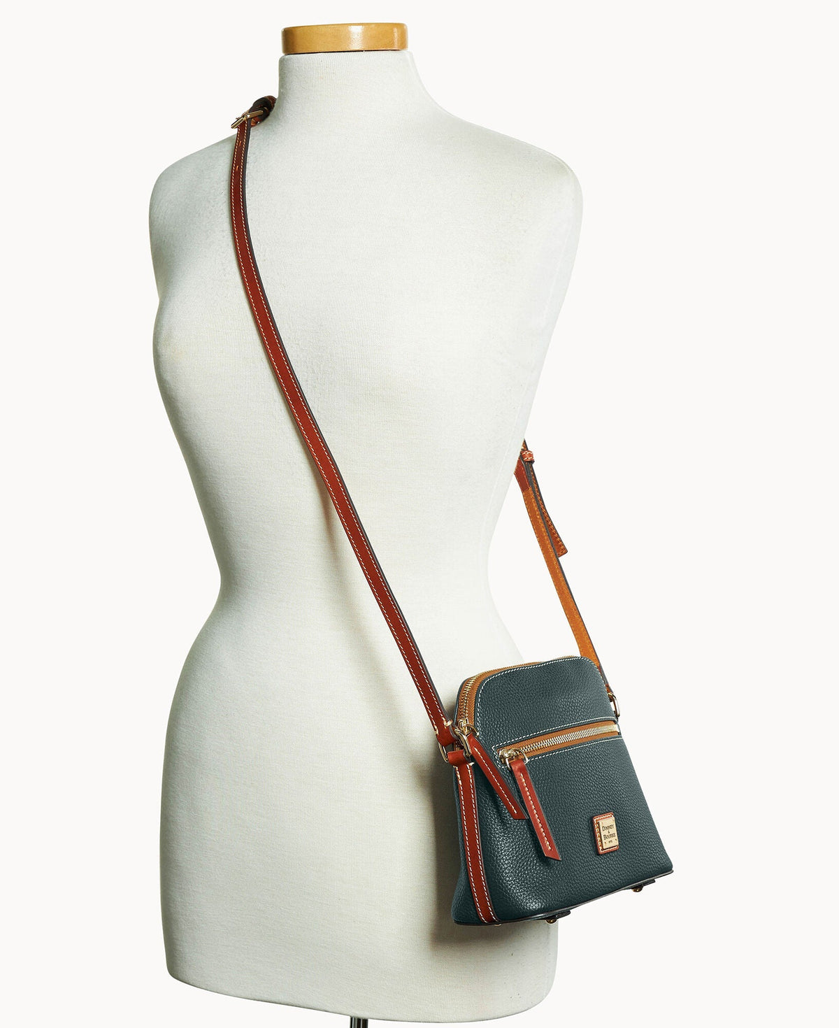 Pebble Grain Domed Crossbody