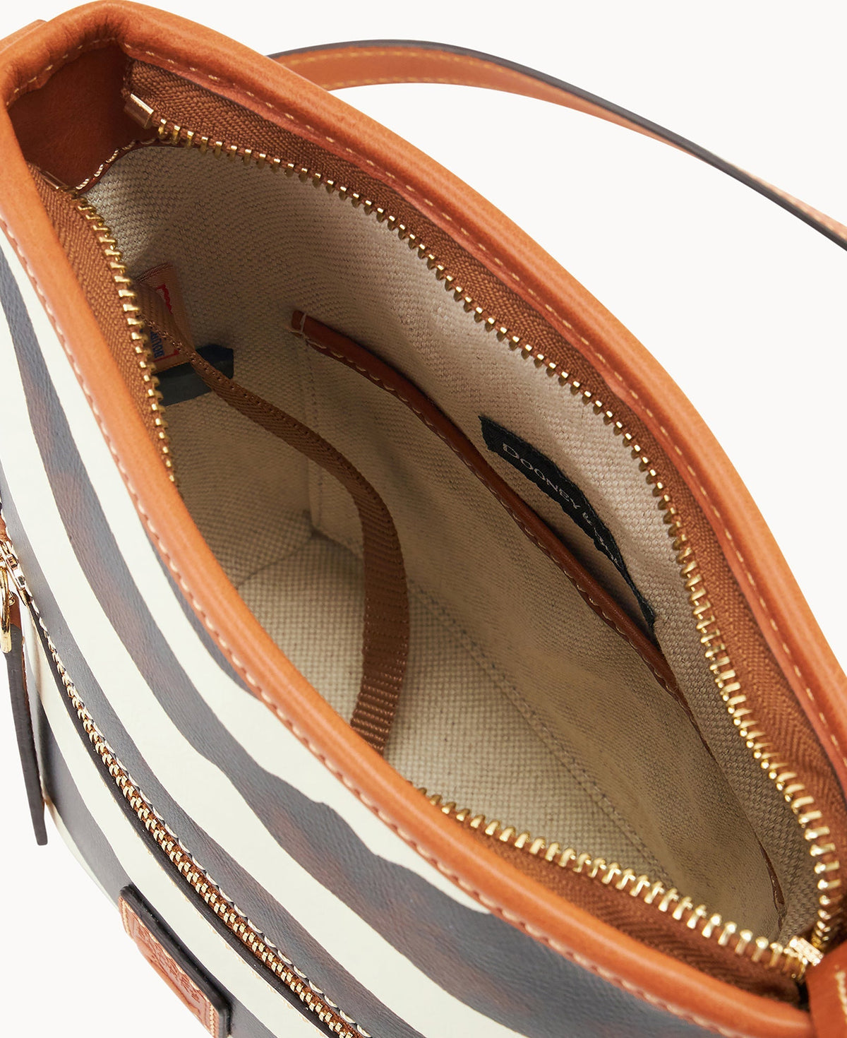 Zebra Leather Small Zip Sac