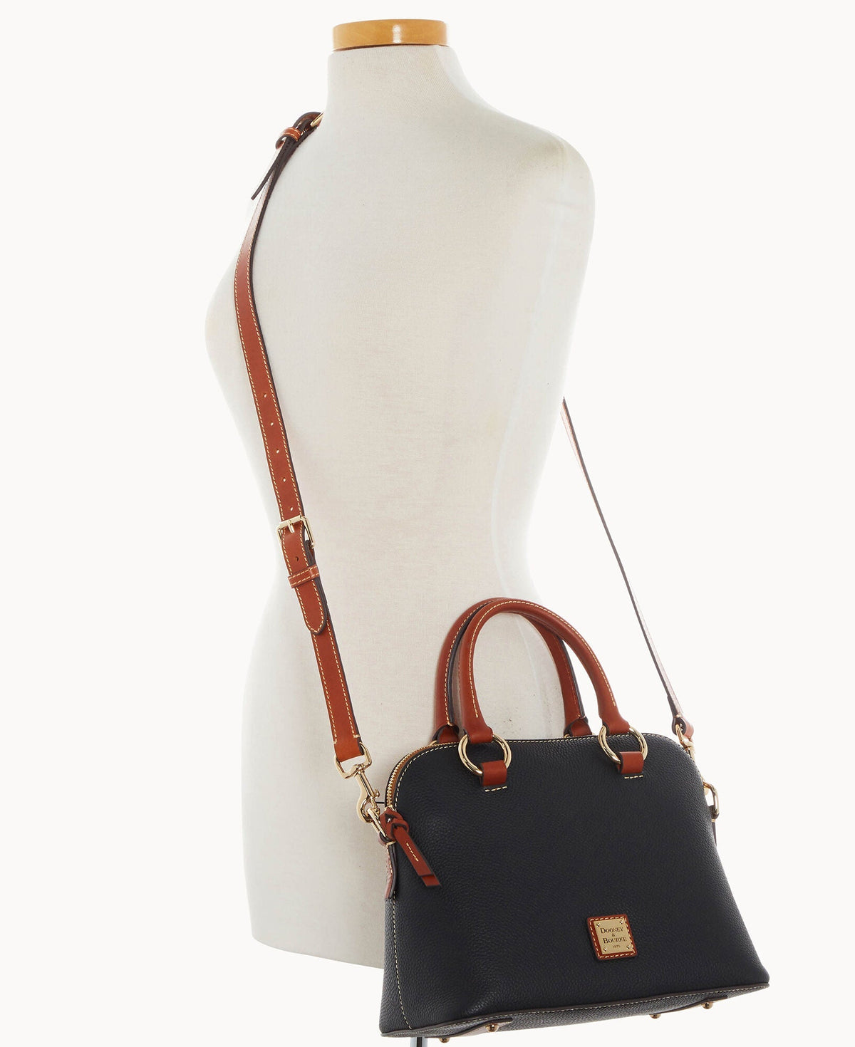 Pebble Grain Domed Satchel