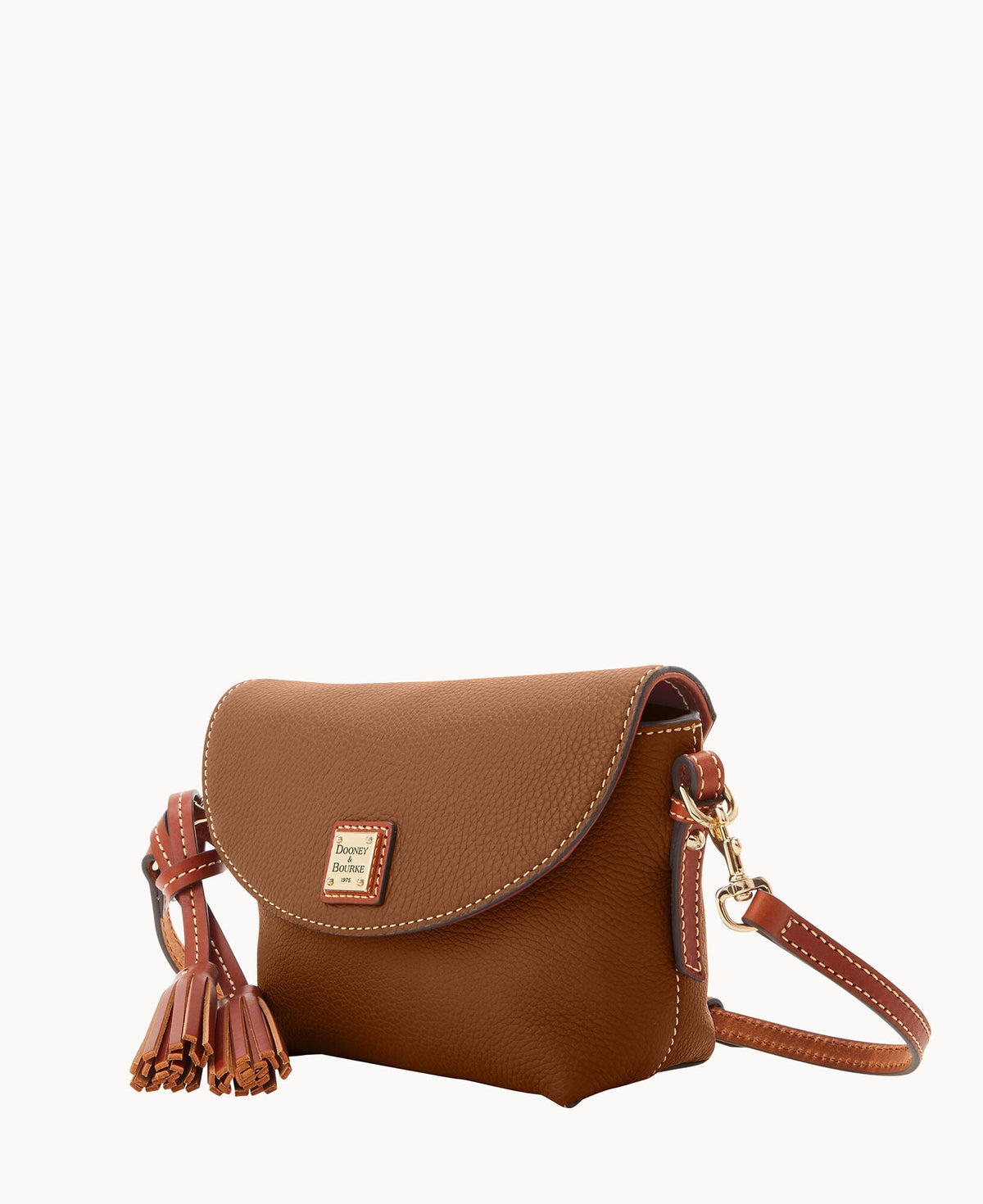 Pebble Grain Crossbody Saddle Bag