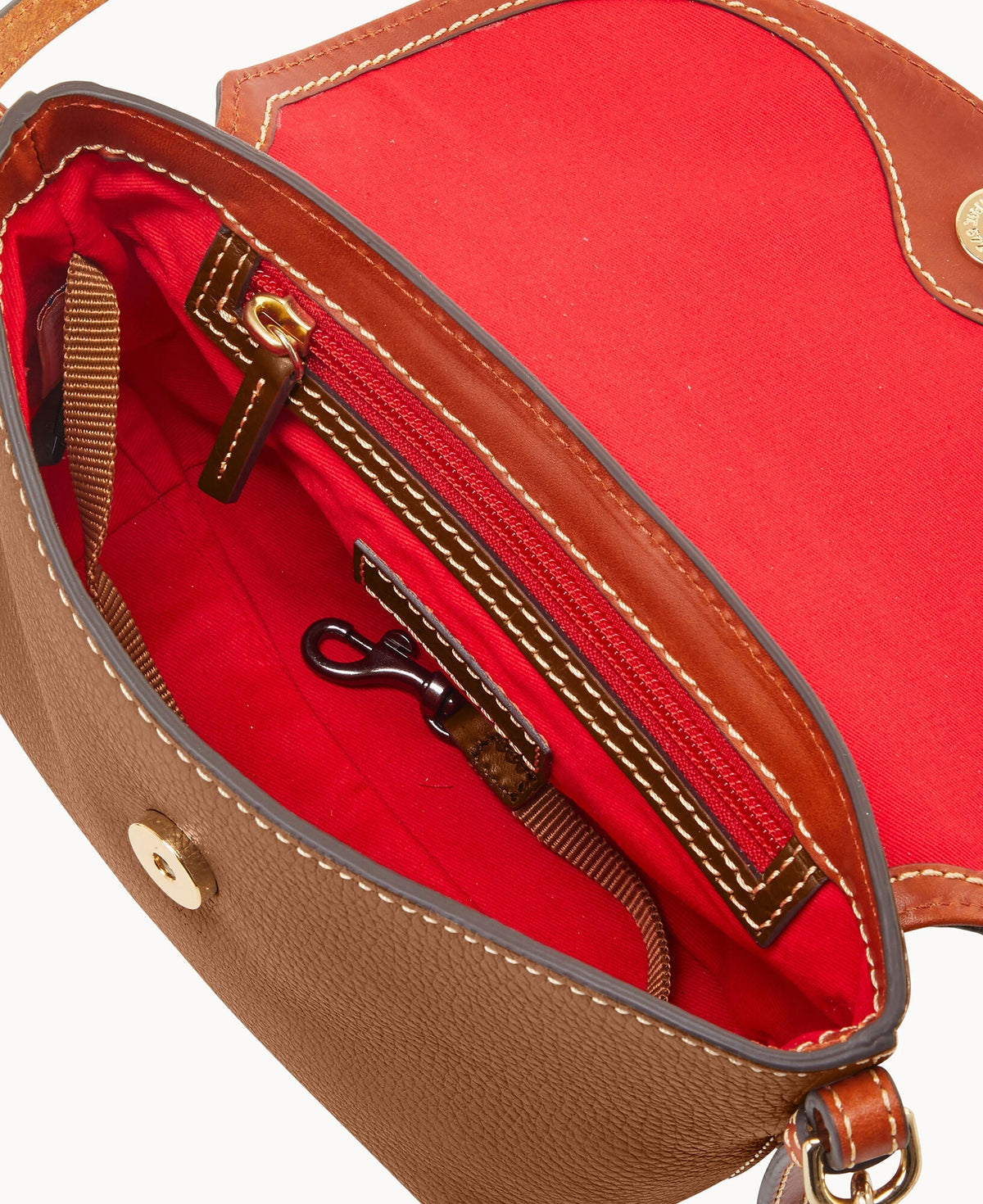 Pebble Grain Crossbody Saddle Bag