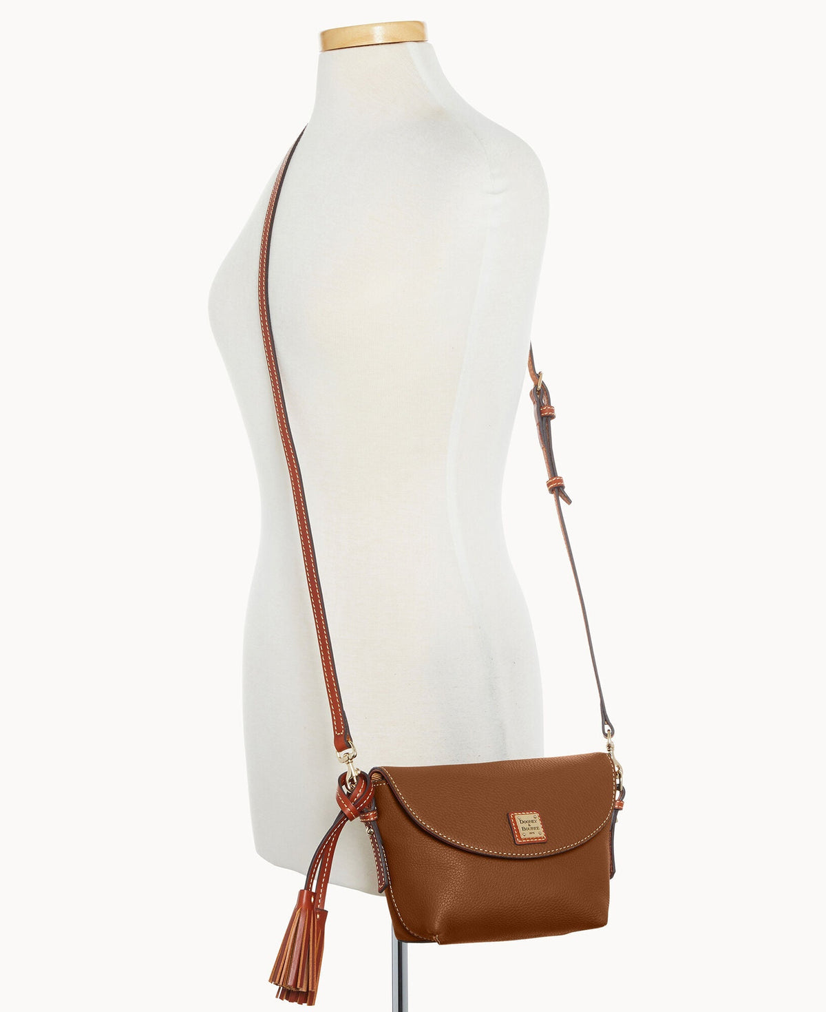 Pebble Grain Crossbody Saddle Bag