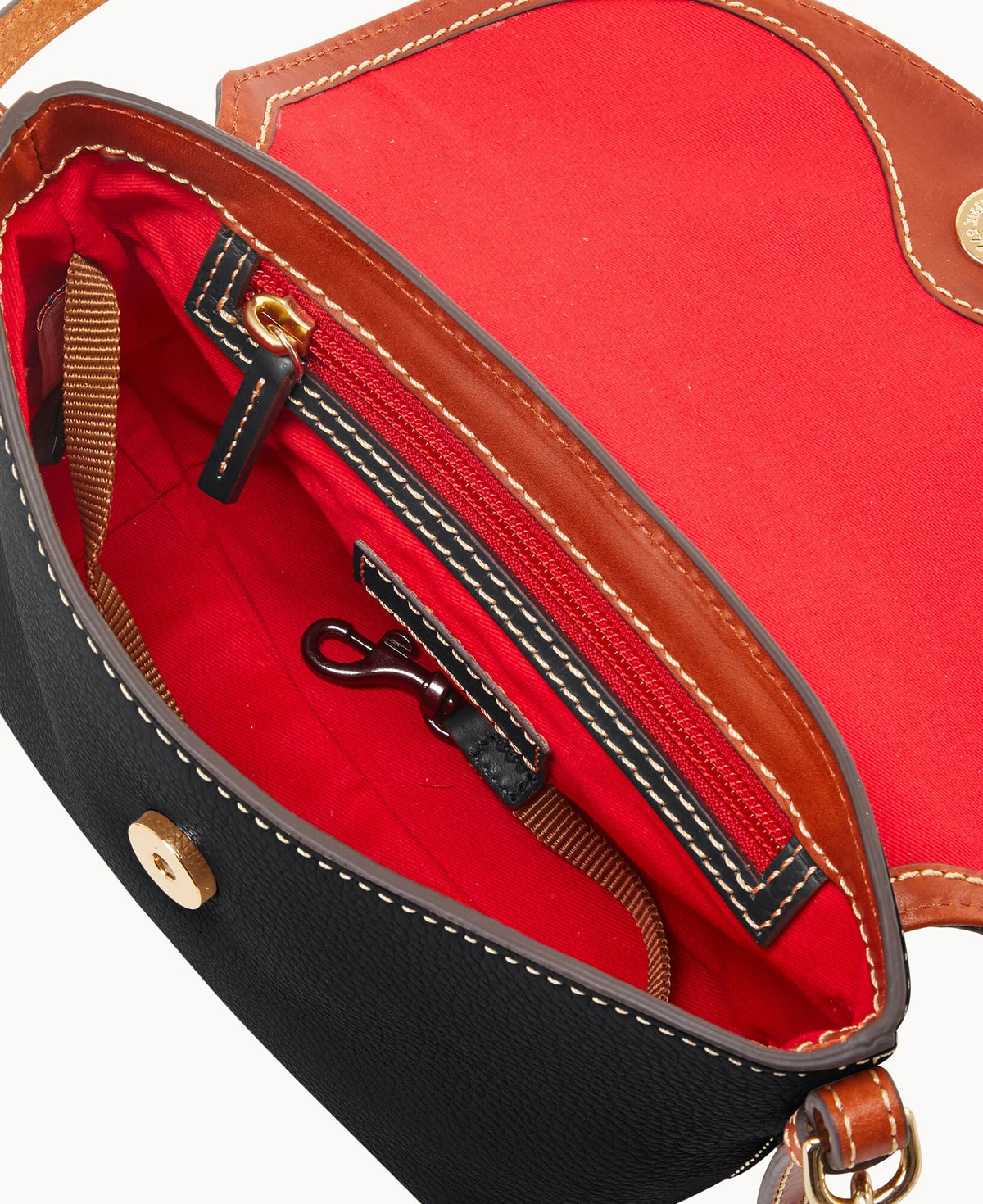 Pebble Grain Crossbody Saddle Bag