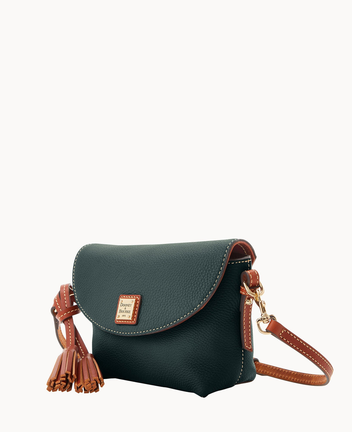 Pebble Grain Crossbody Saddle Bag
