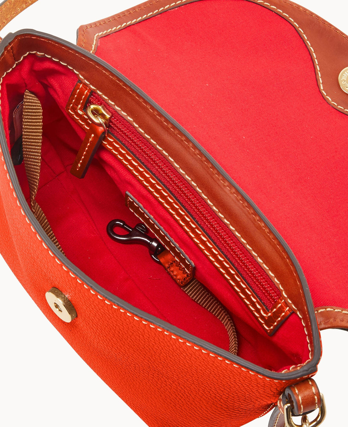 Pebble Grain Crossbody Saddle Bag