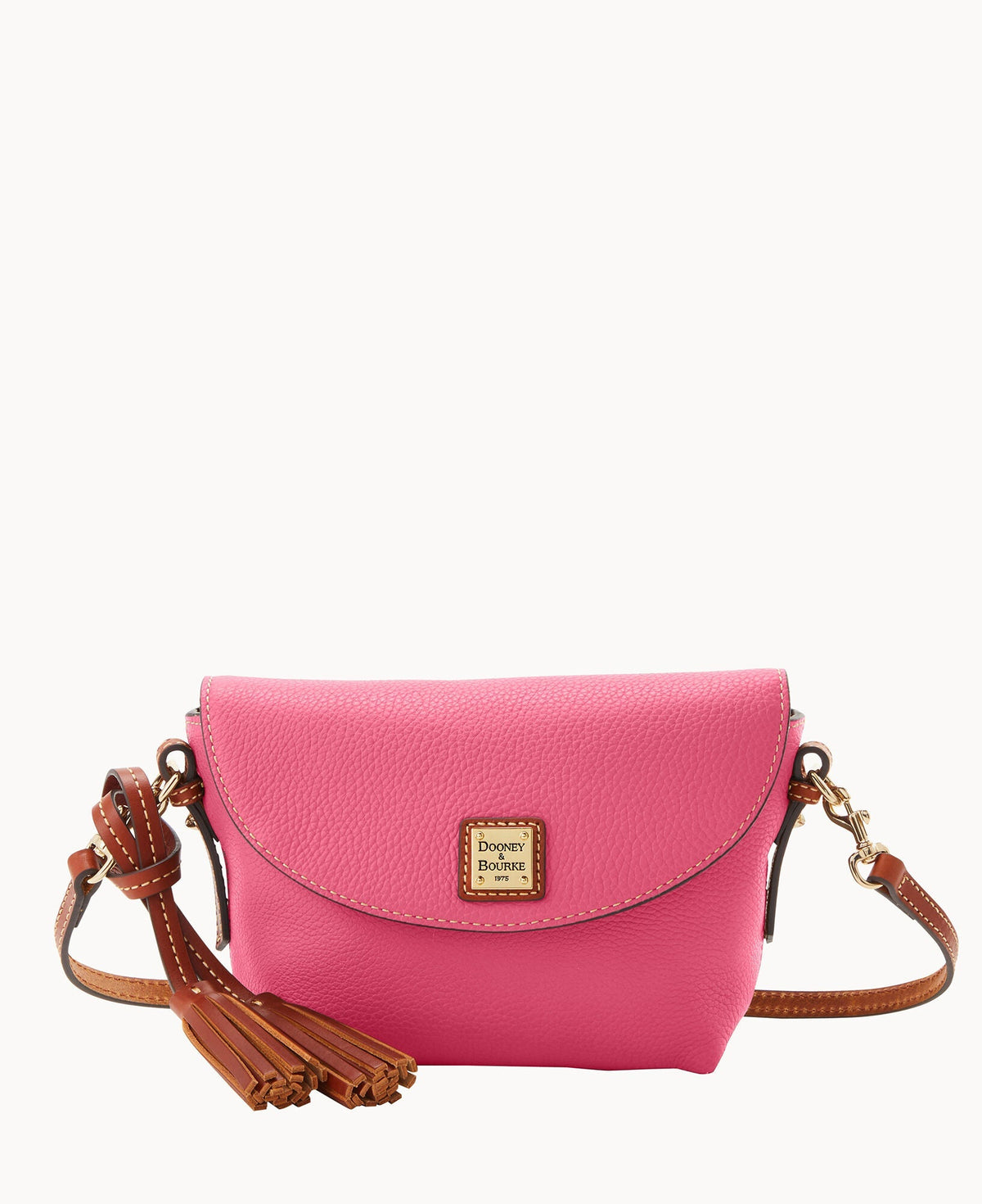 Pebble Grain Crossbody Saddle Bag