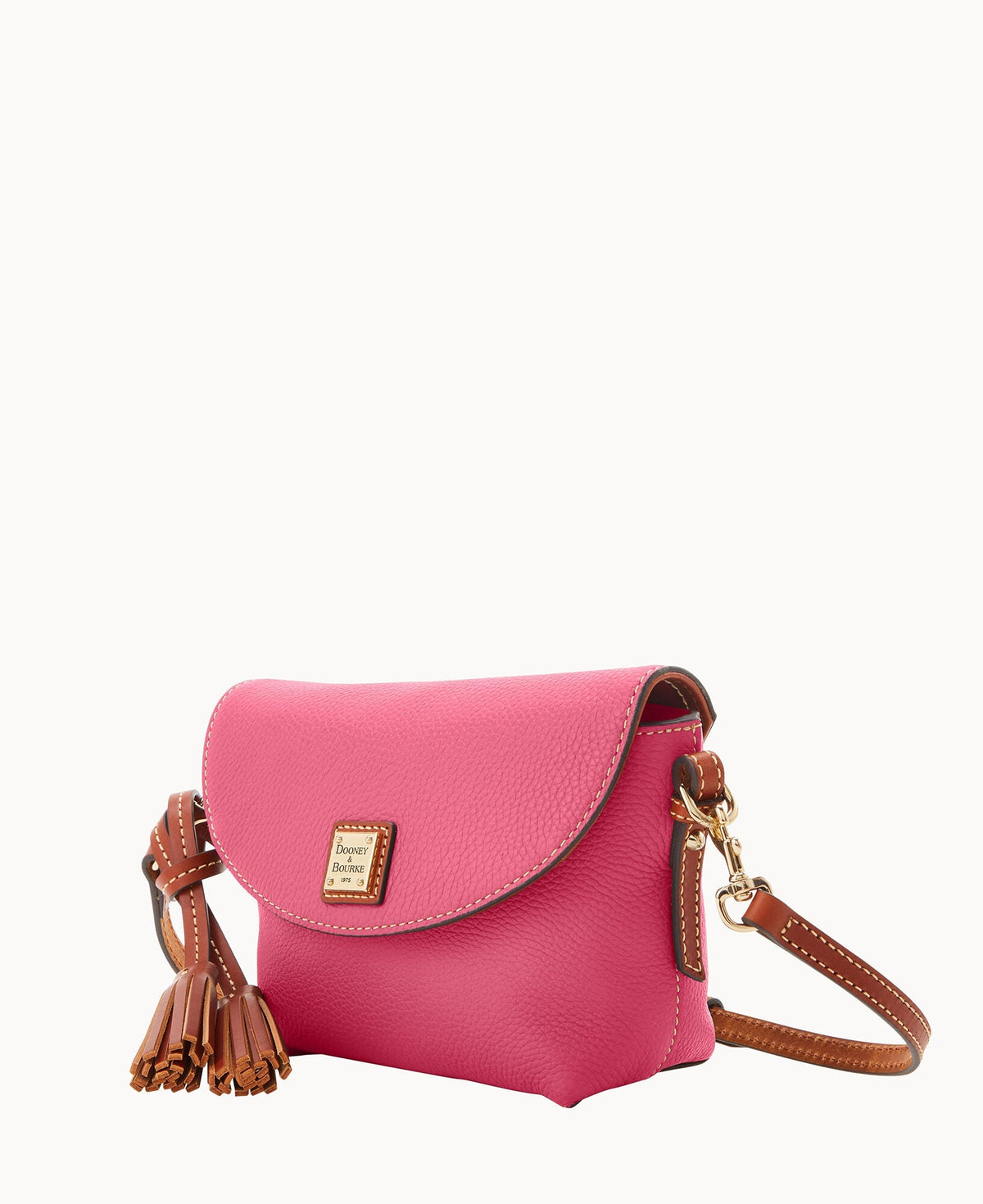 Pebble Grain Crossbody Saddle Bag