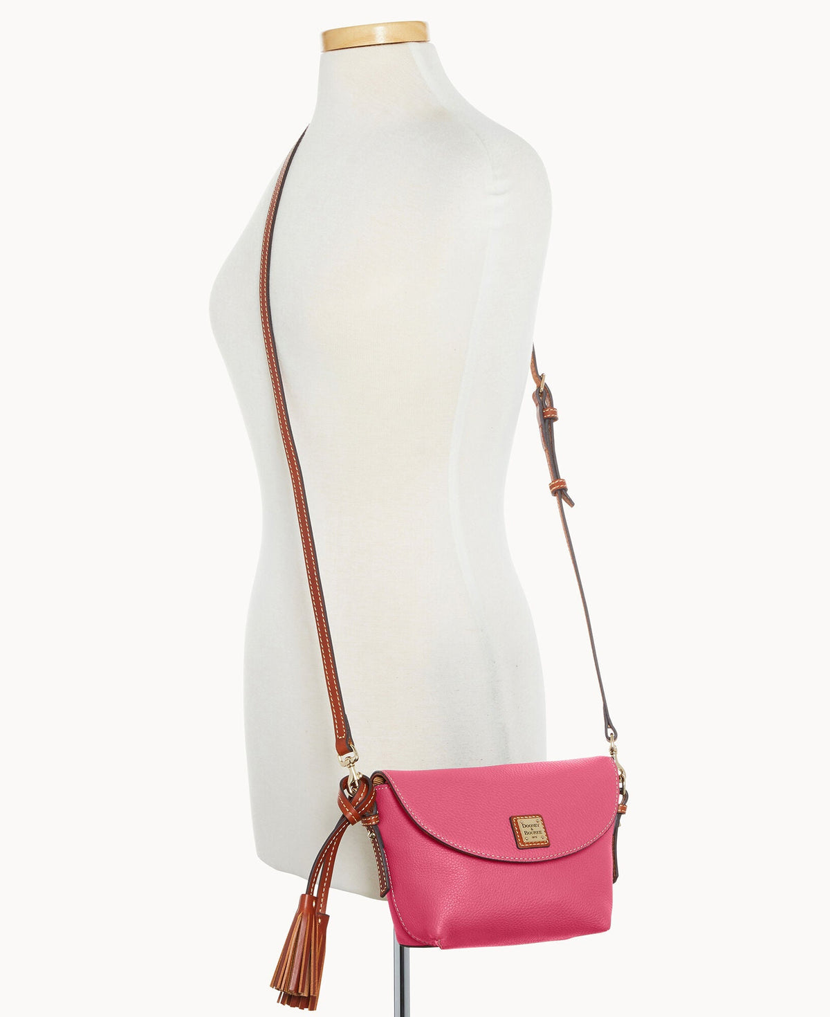 Pebble Grain Crossbody Saddle Bag