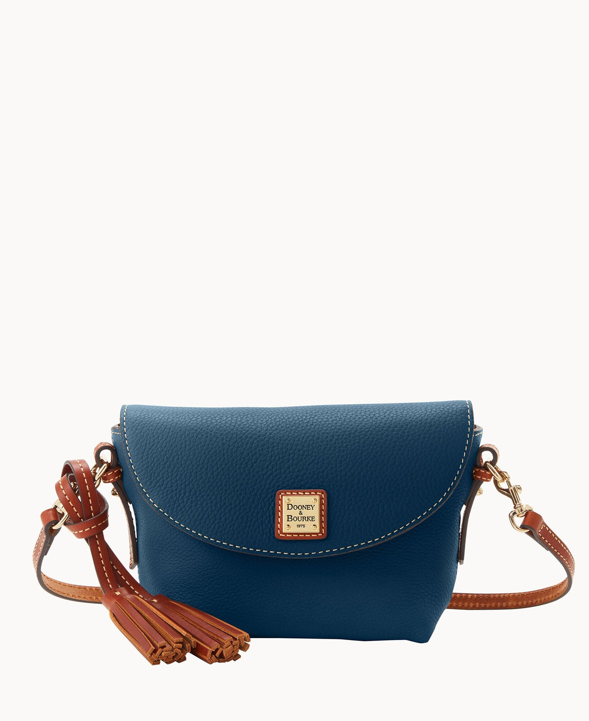 Pebble Grain Crossbody Saddle Bag