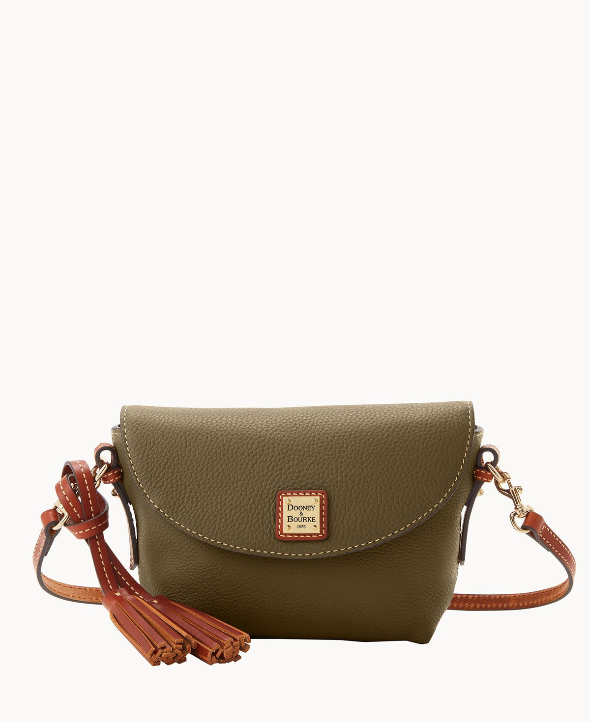 Pebble Grain Crossbody Saddle Bag