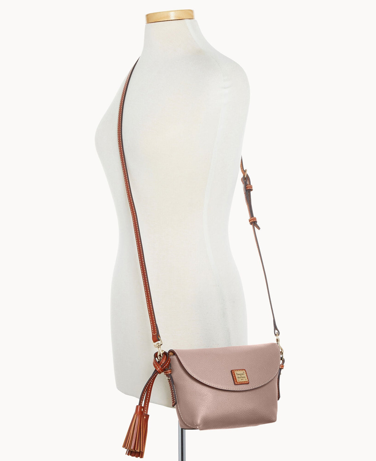 Pebble Grain Crossbody Saddle Bag