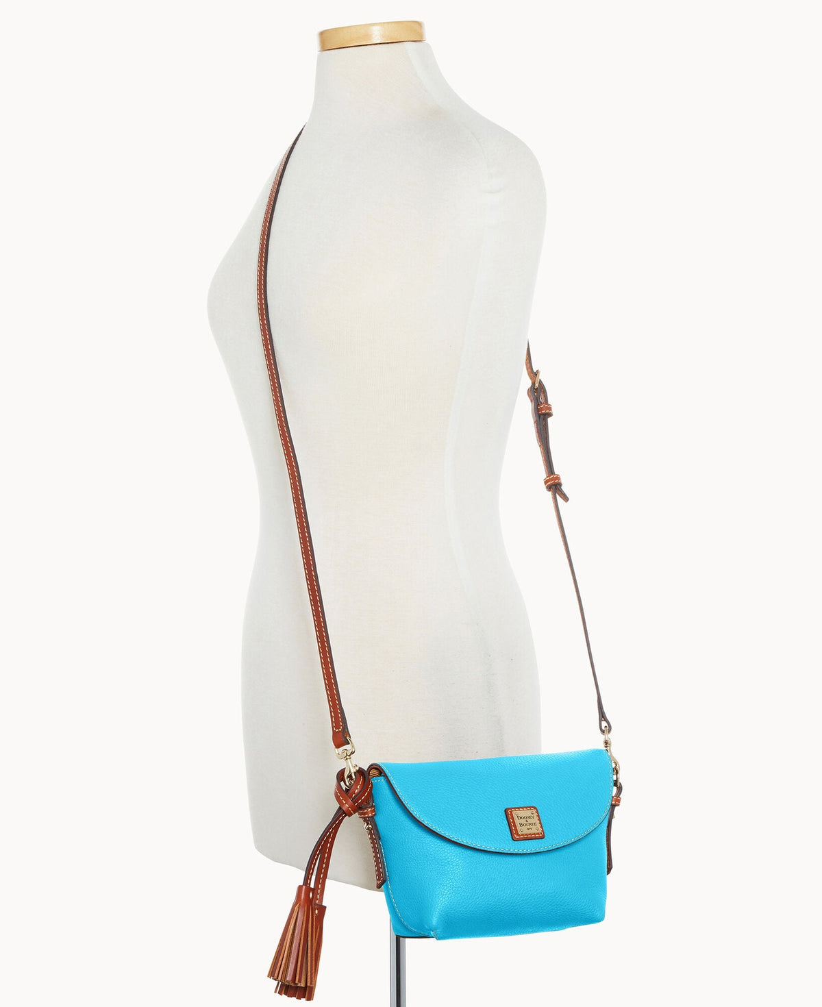Pebble Grain Crossbody Saddle Bag
