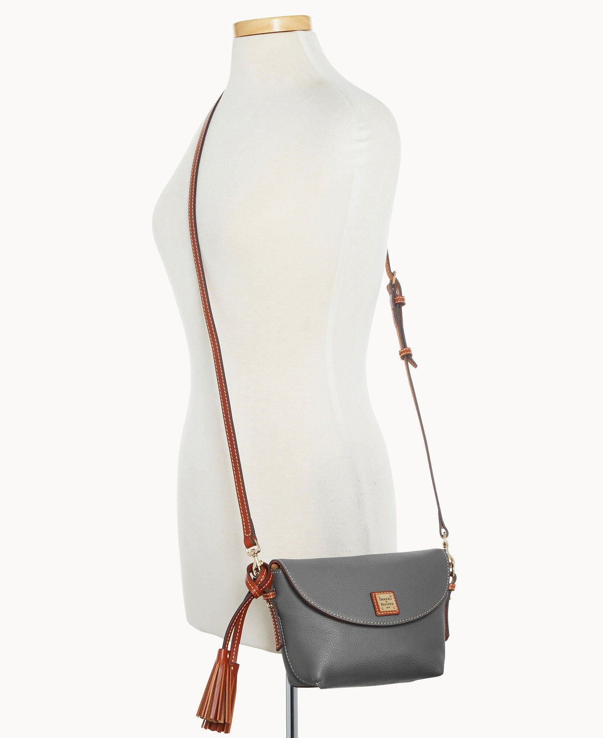 Pebble Grain Crossbody Saddle Bag