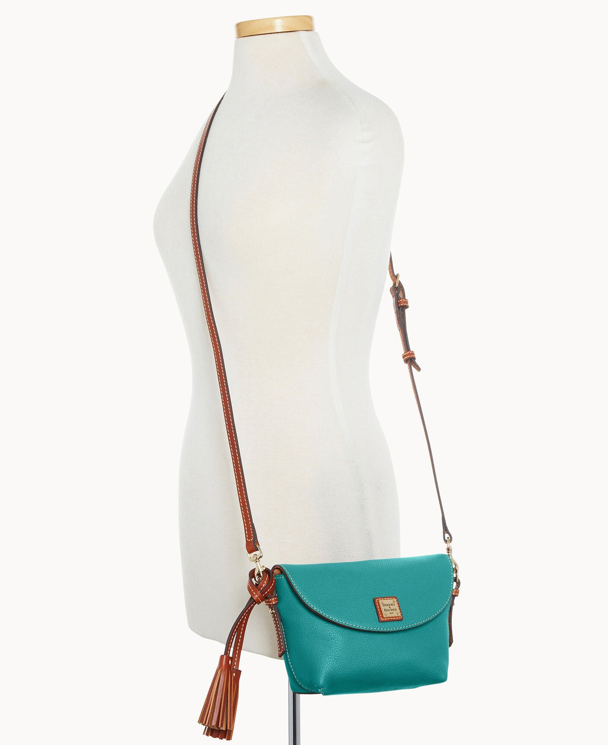 Pebble Grain Crossbody Saddle Bag