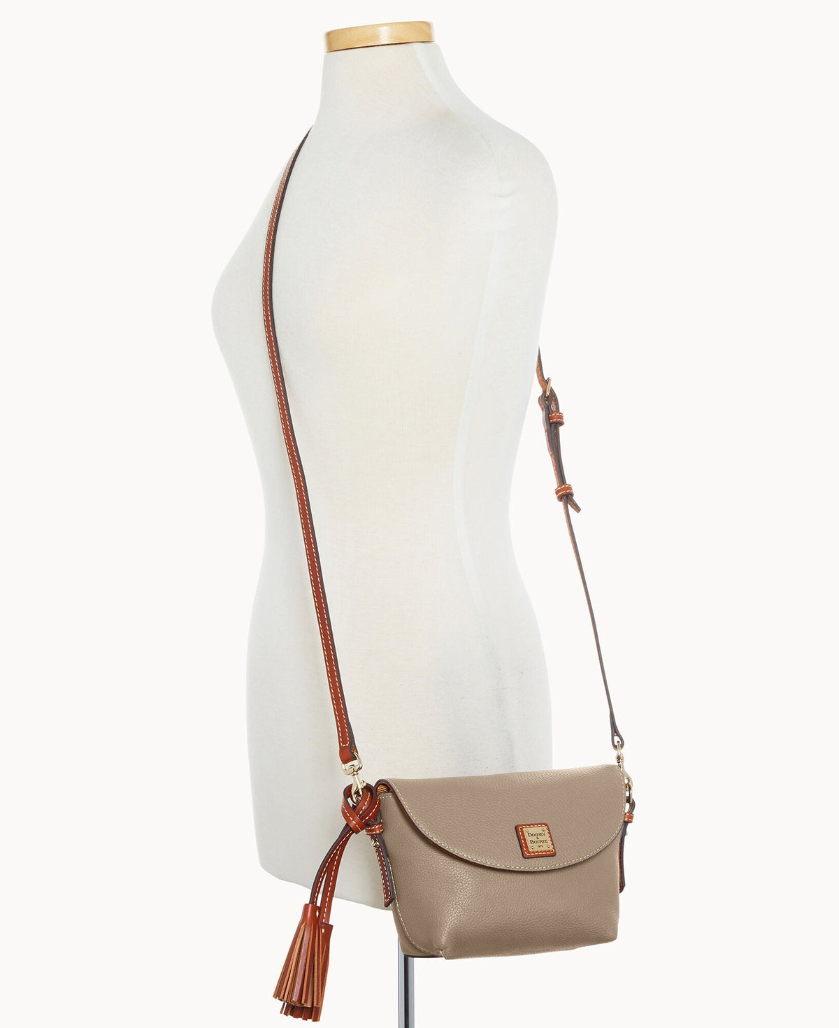 Pebble Grain Crossbody Saddle Bag