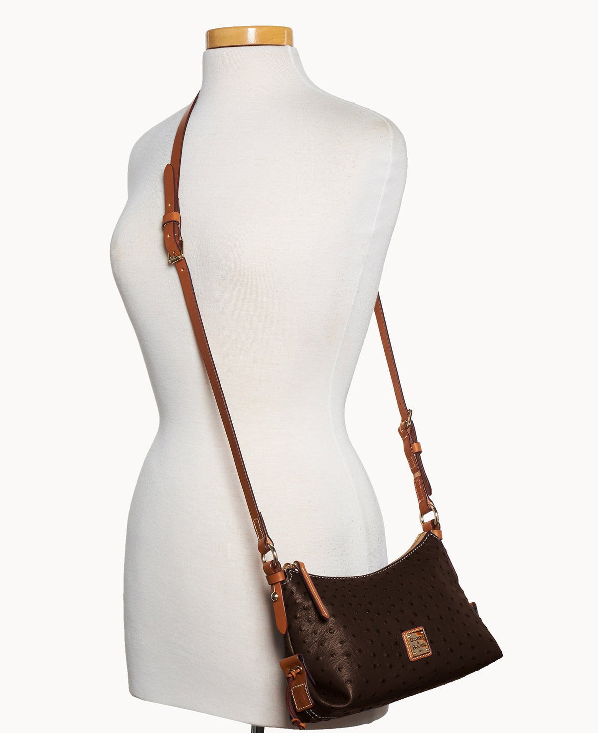 Ostrich Hobo Crossbody 22