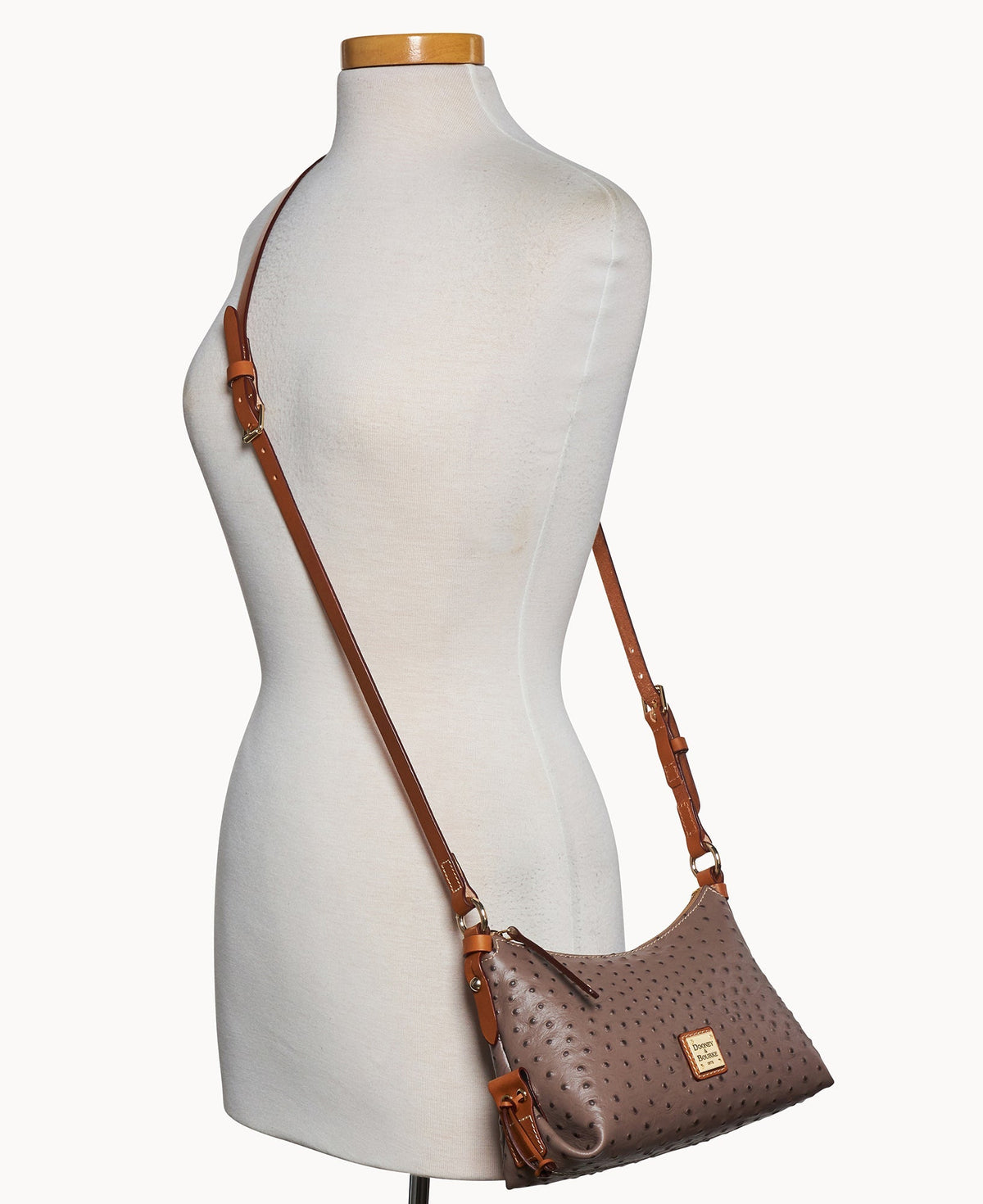 Ostrich Hobo Crossbody 22