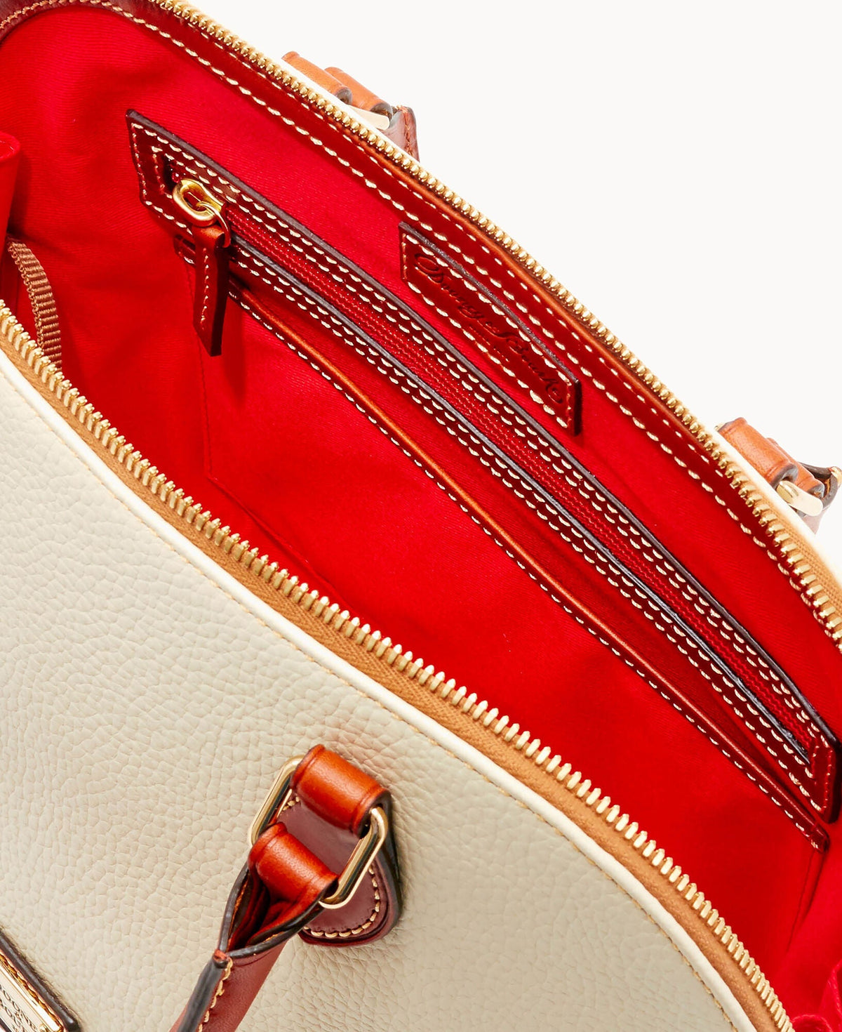 Pebble Grain Zip Zip Satchel